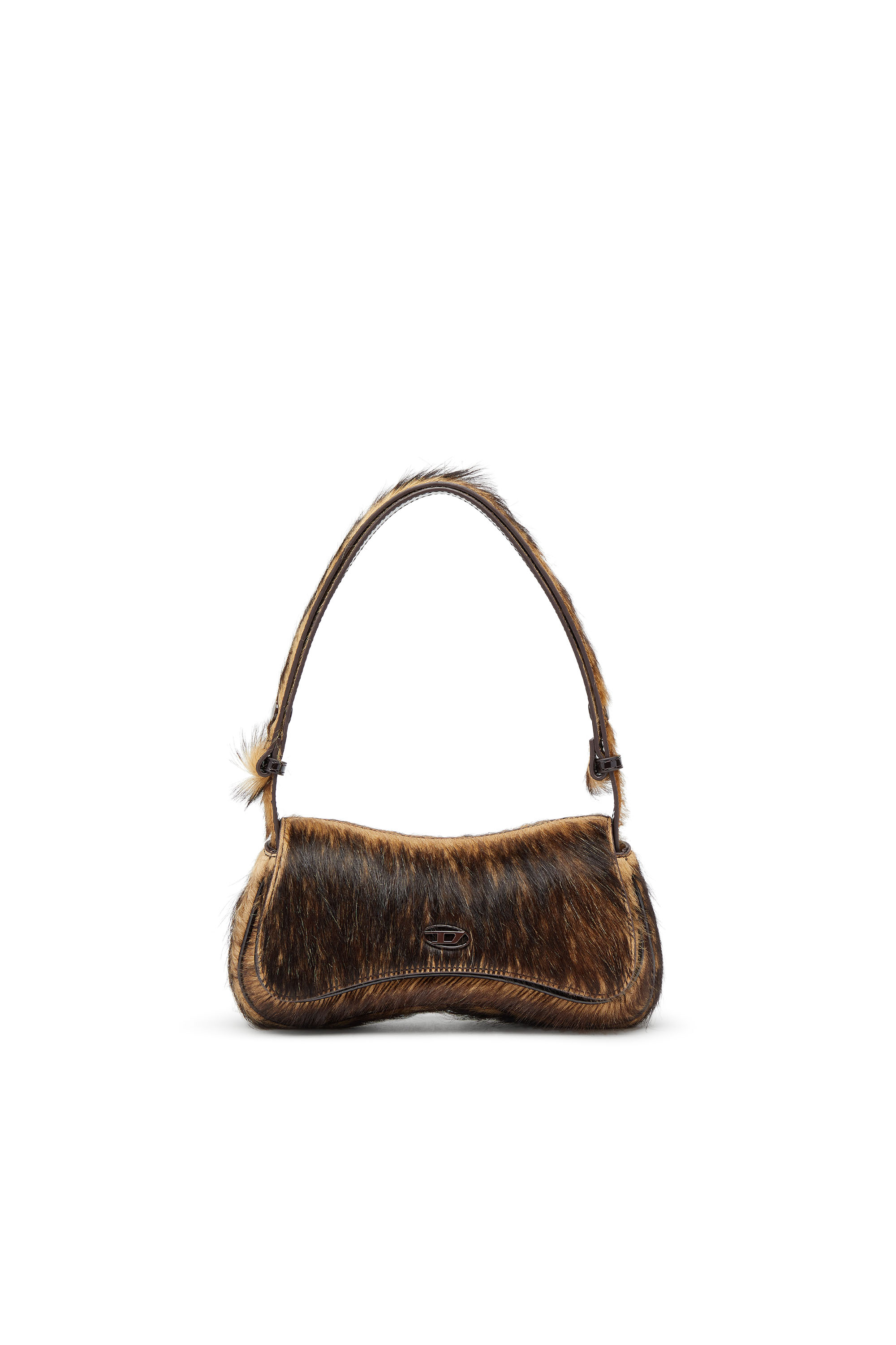Diesel - PLAY CLUTCH, Woman's Play-Clutch in coloured hairy leather in Brown - 2