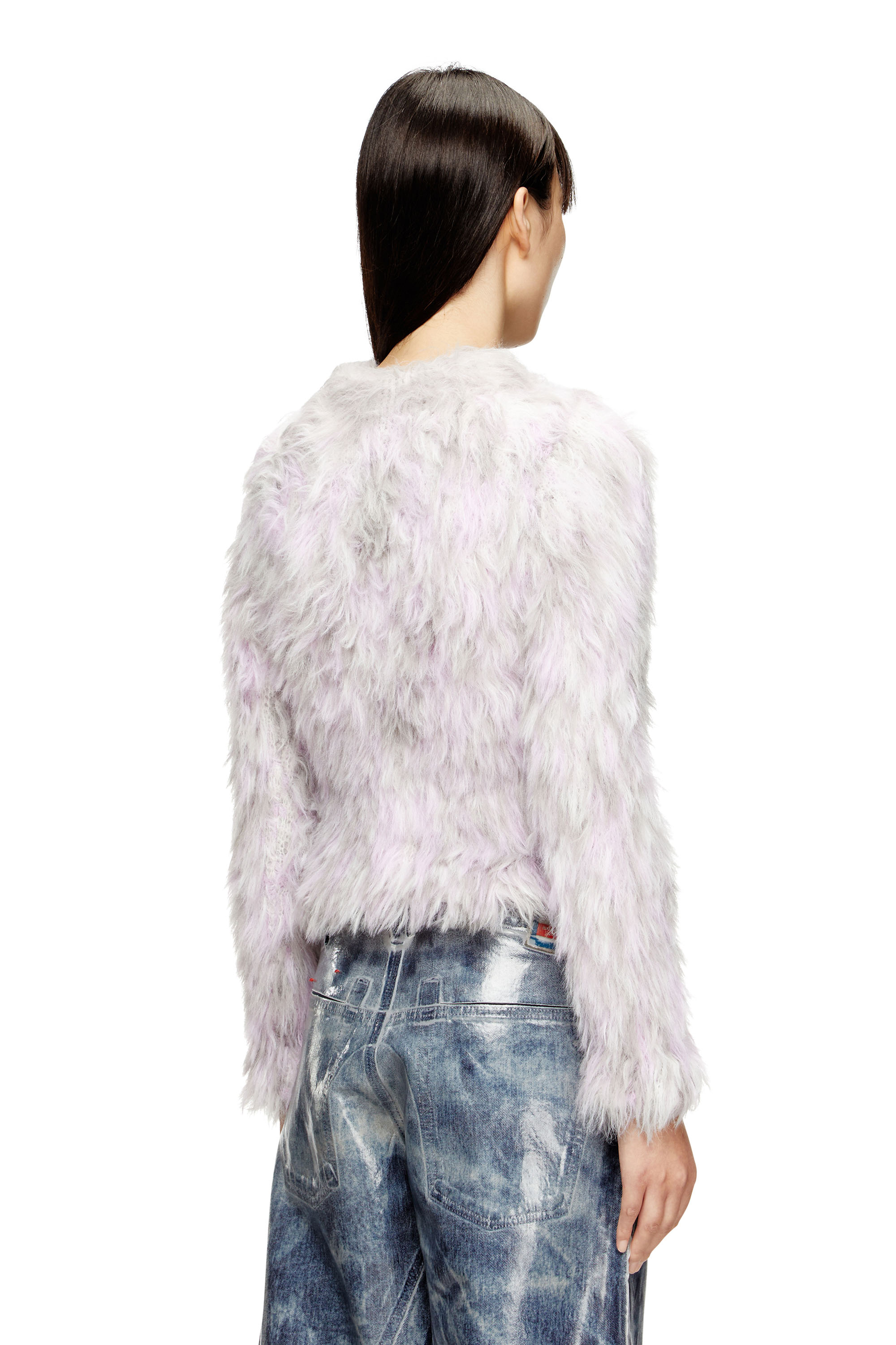 Diesel - M-ANNIKA, Woman's Fluffy jacquard-knit jumper in White - 4
