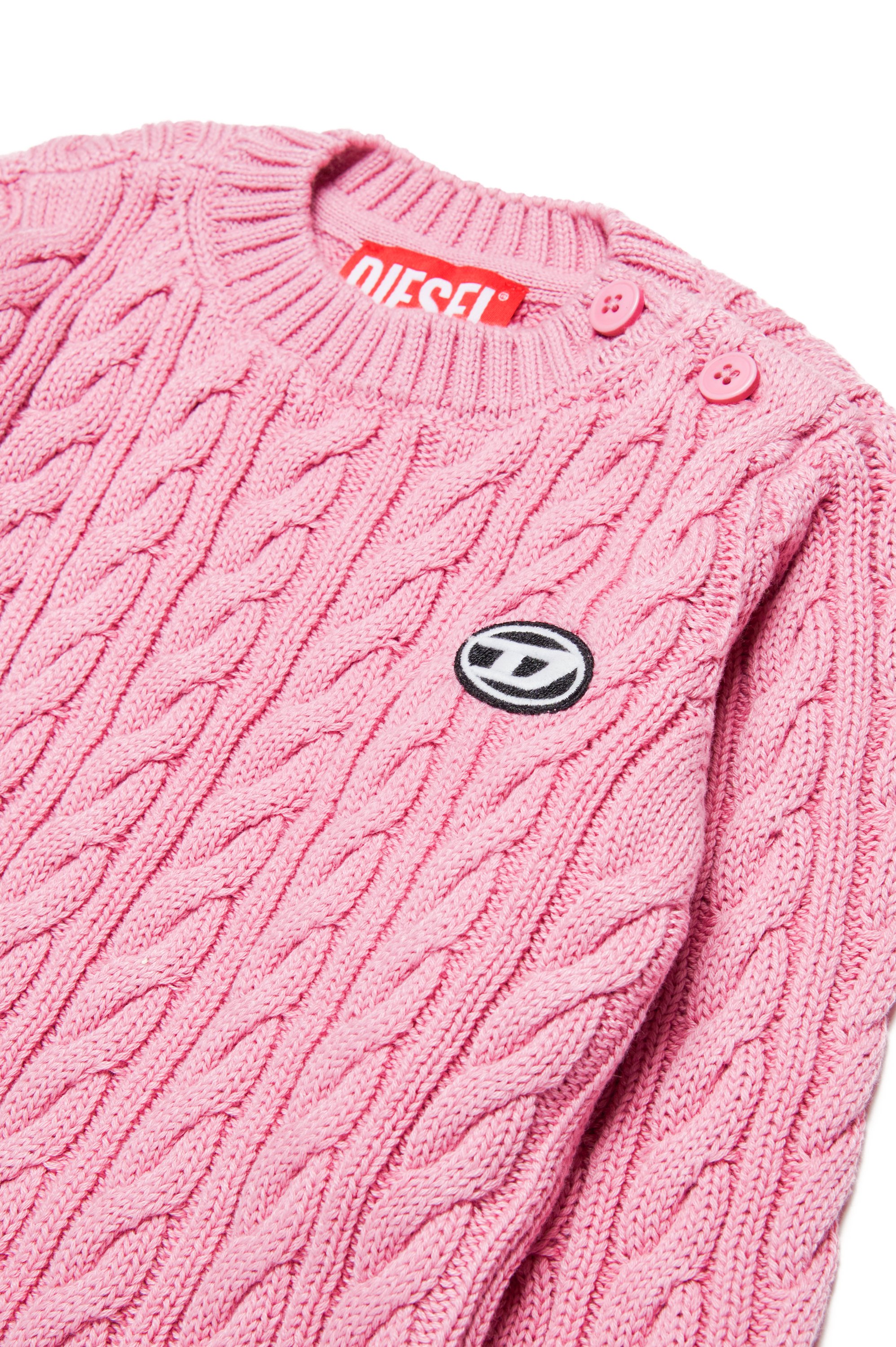 Diesel - KBAMBYB, Unisex's Cotton jumper with Oval D patch in Pink - 3