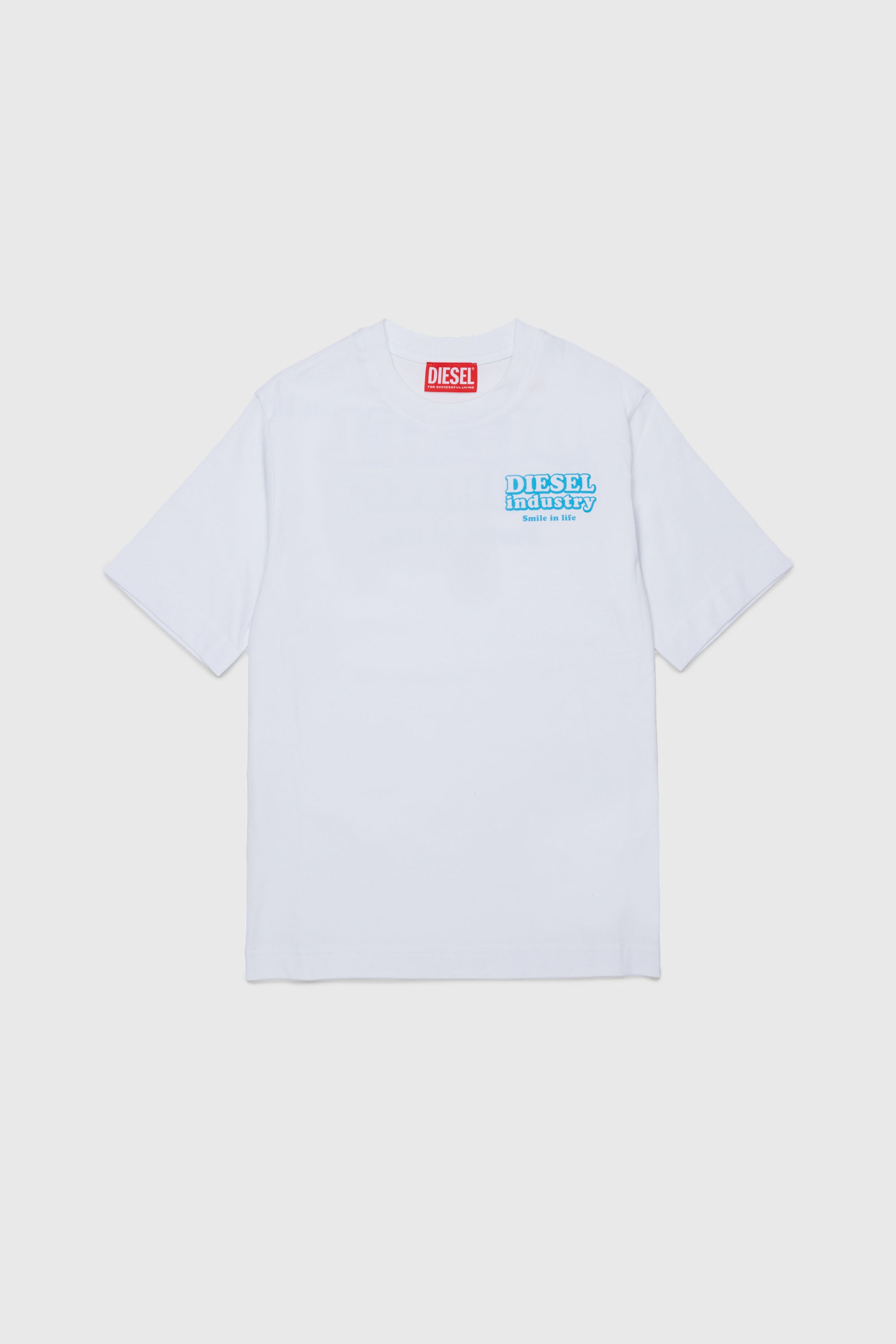 Diesel - TLODIM OVER, Man's T-shirt with Diesel Industry print in White - 1