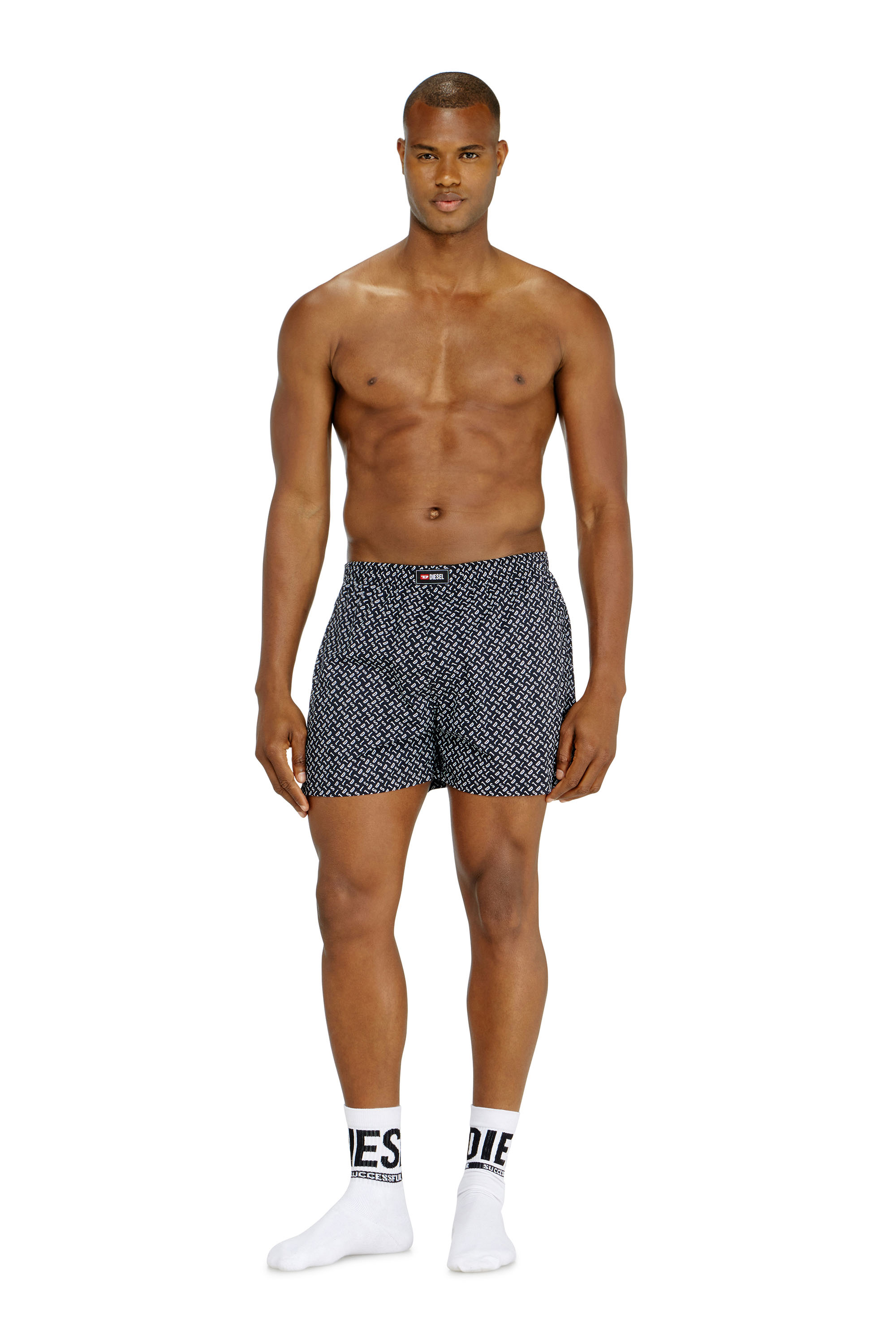 Diesel - RYAN-D-CORE-3PACK, Man's Three-pack cotton boxers solid and all-over DSL print in Multicolor - 1