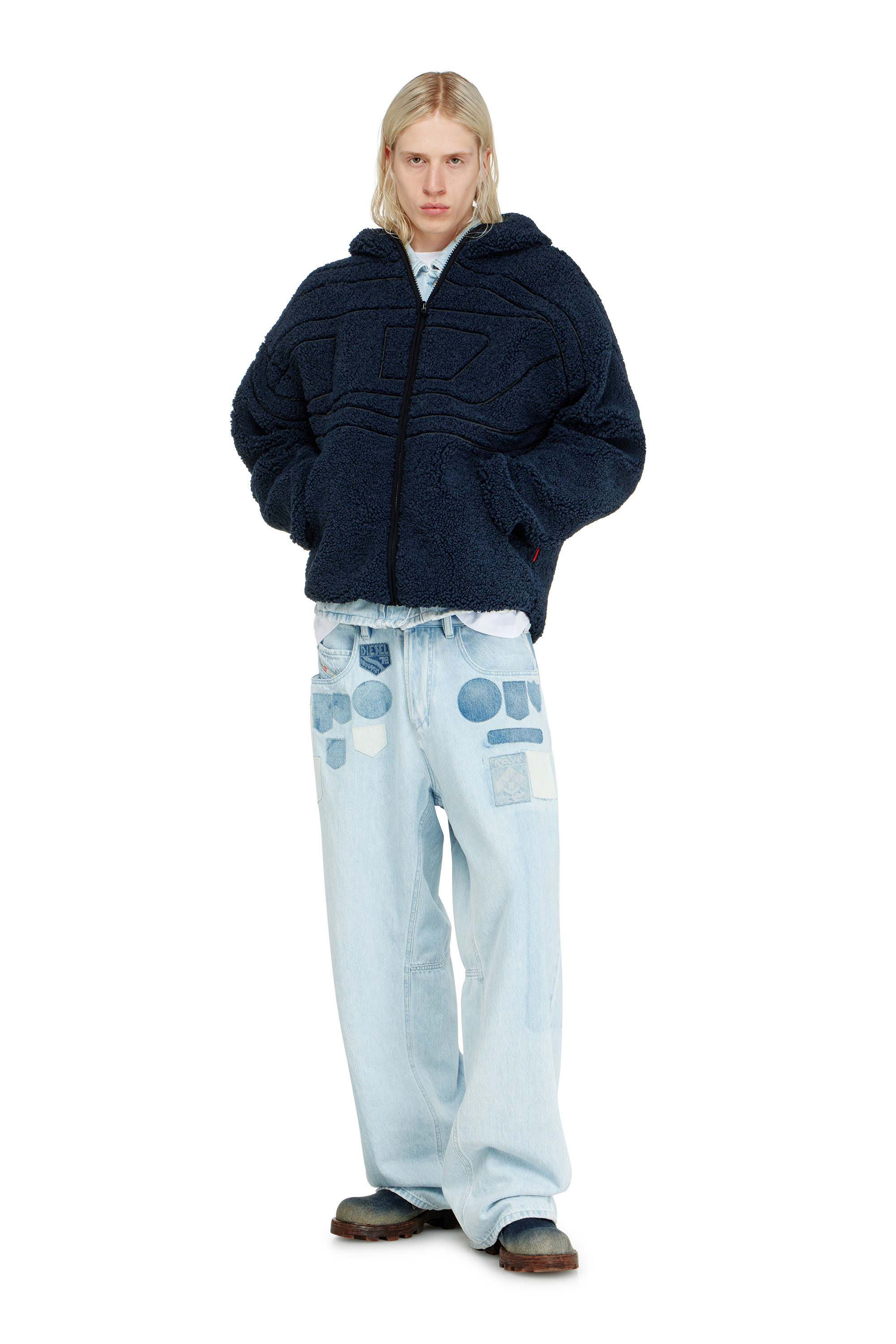 Diesel - S-ZAT, Man's Teddy hoodie sweatshirt in null - 1