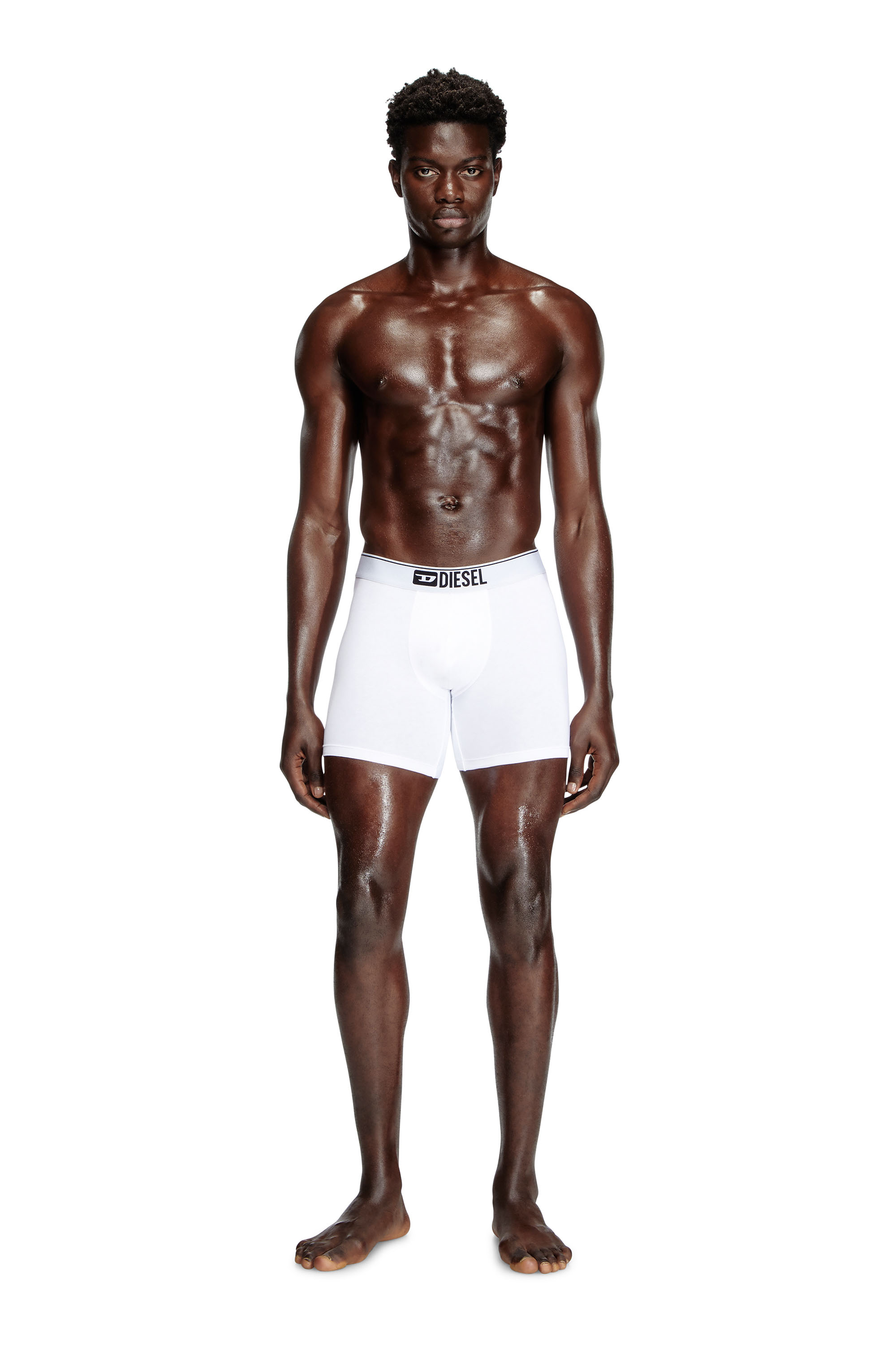 Diesel - MAX-3PACK, Man's Three-pack stretch cotton boxer briefs in Black/White - 1