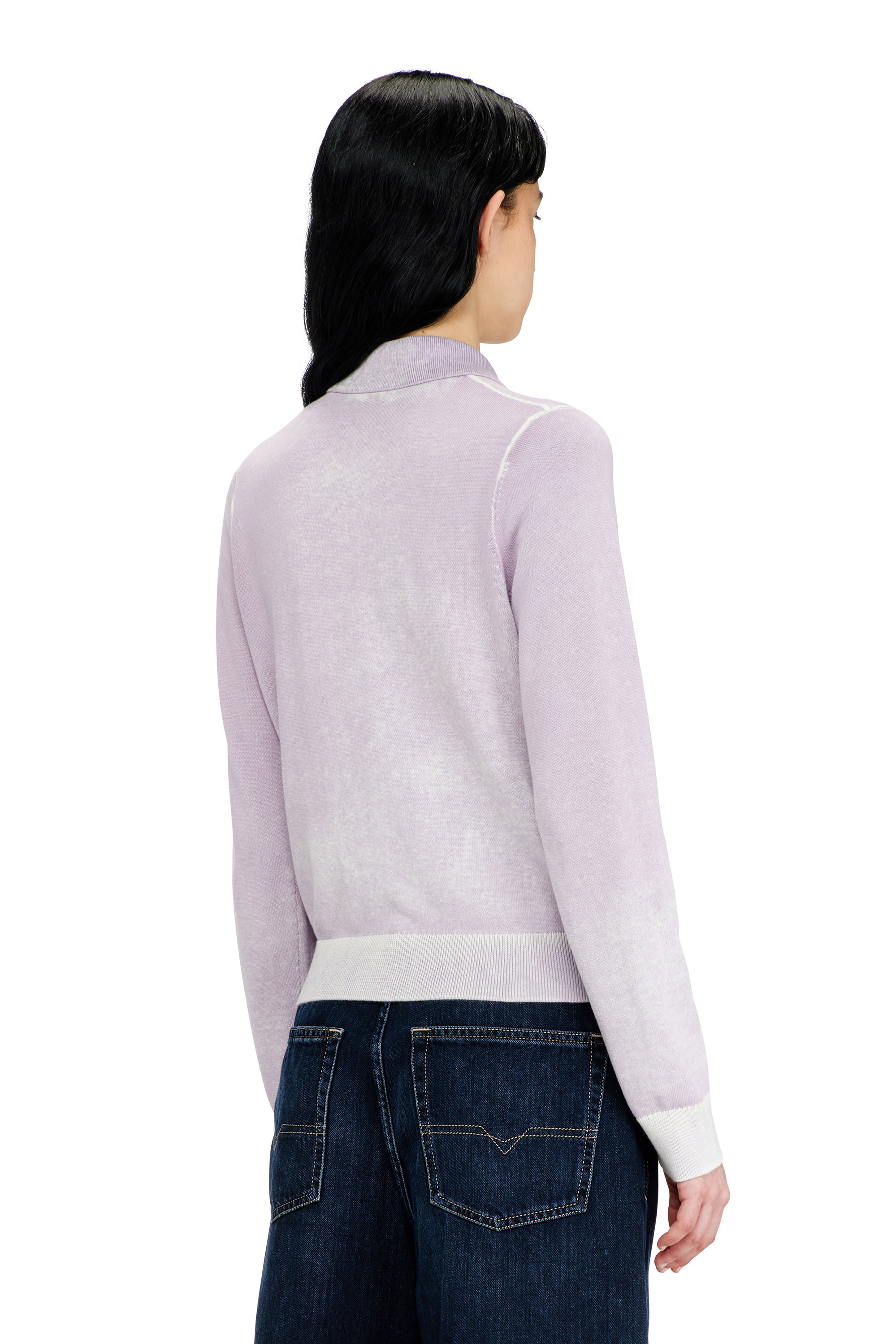 Diesel - M-LOREN, Woman's Cardigan with faded reverse print in Lilac - 2