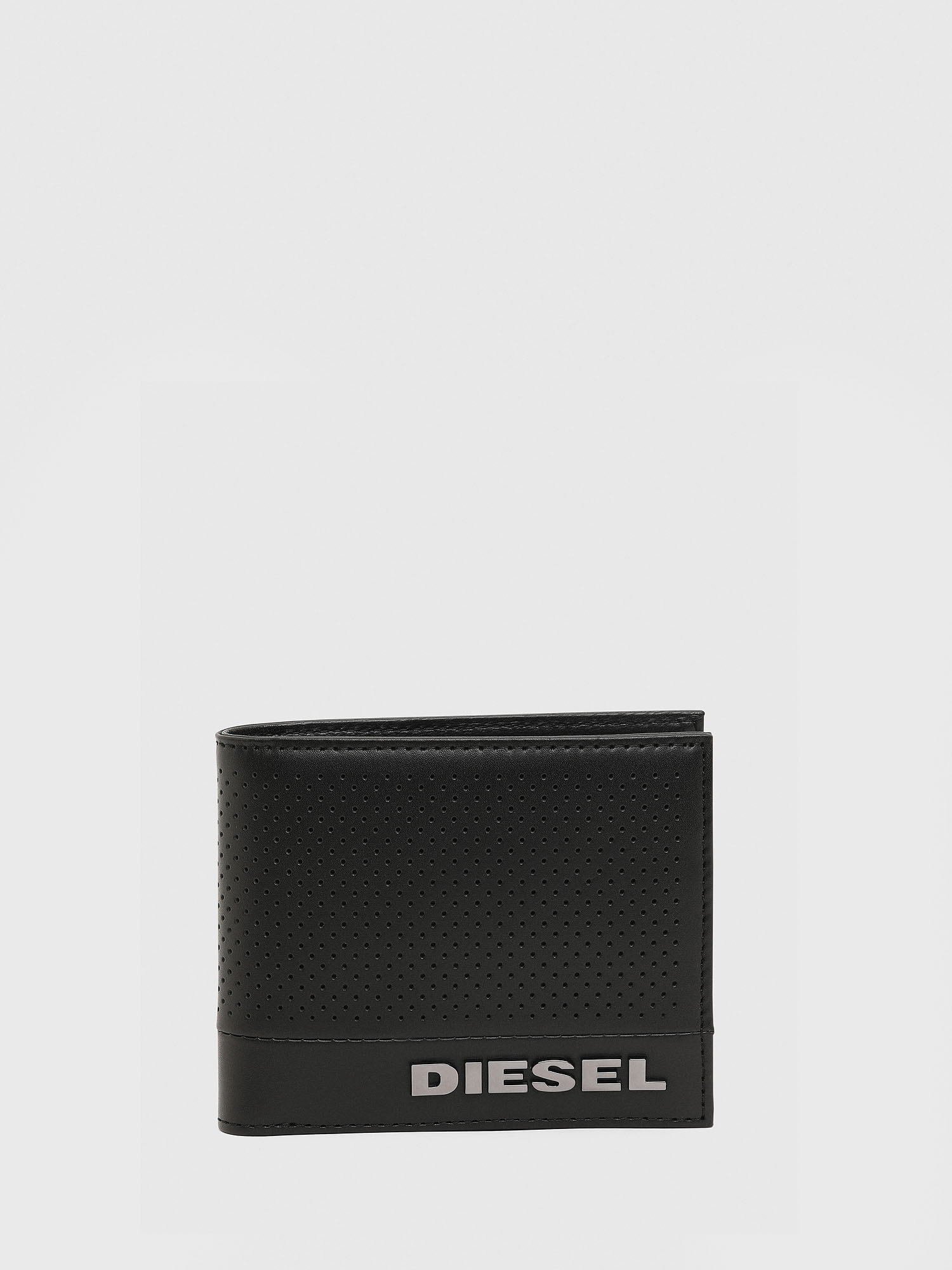 HIRESH S Man: Bi-fold wallet in perforated leather | Diesel