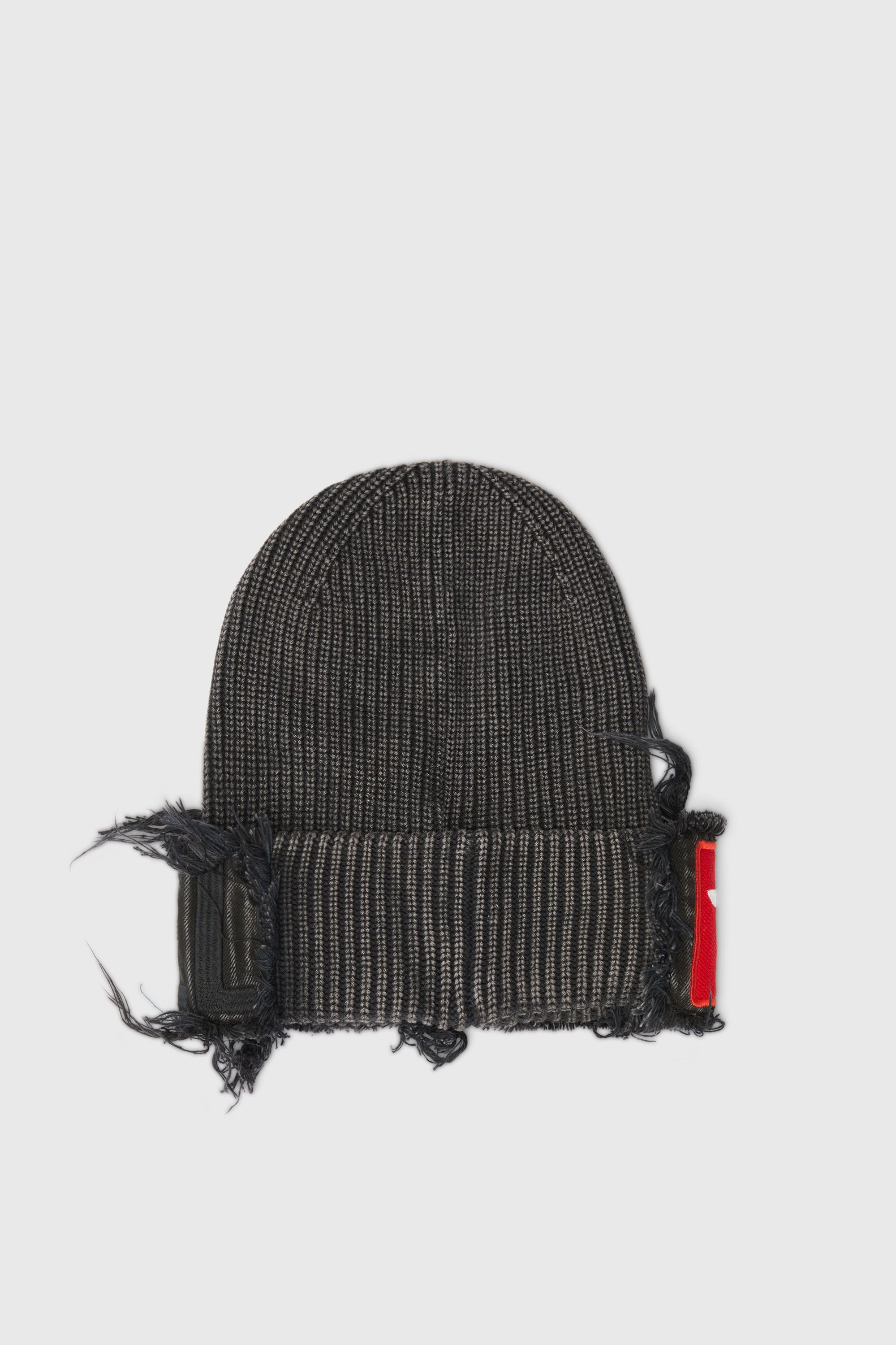 Diesel - K-FROK, Unisex's Denim effect beanie with bold patch detail in Black - 2