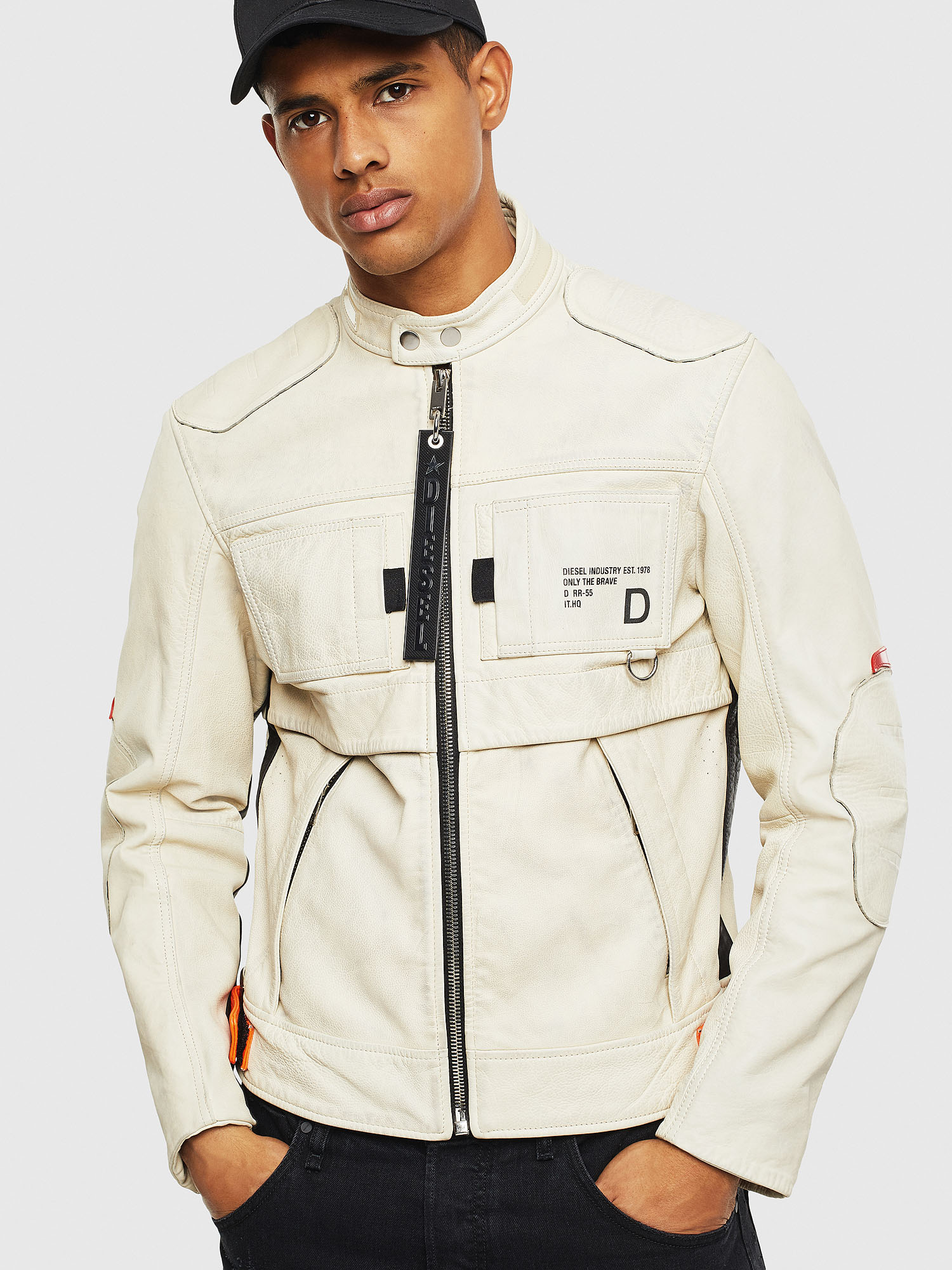 L-DIXON, White Diesel - L-DIXON, White - Leather jackets - Image 1