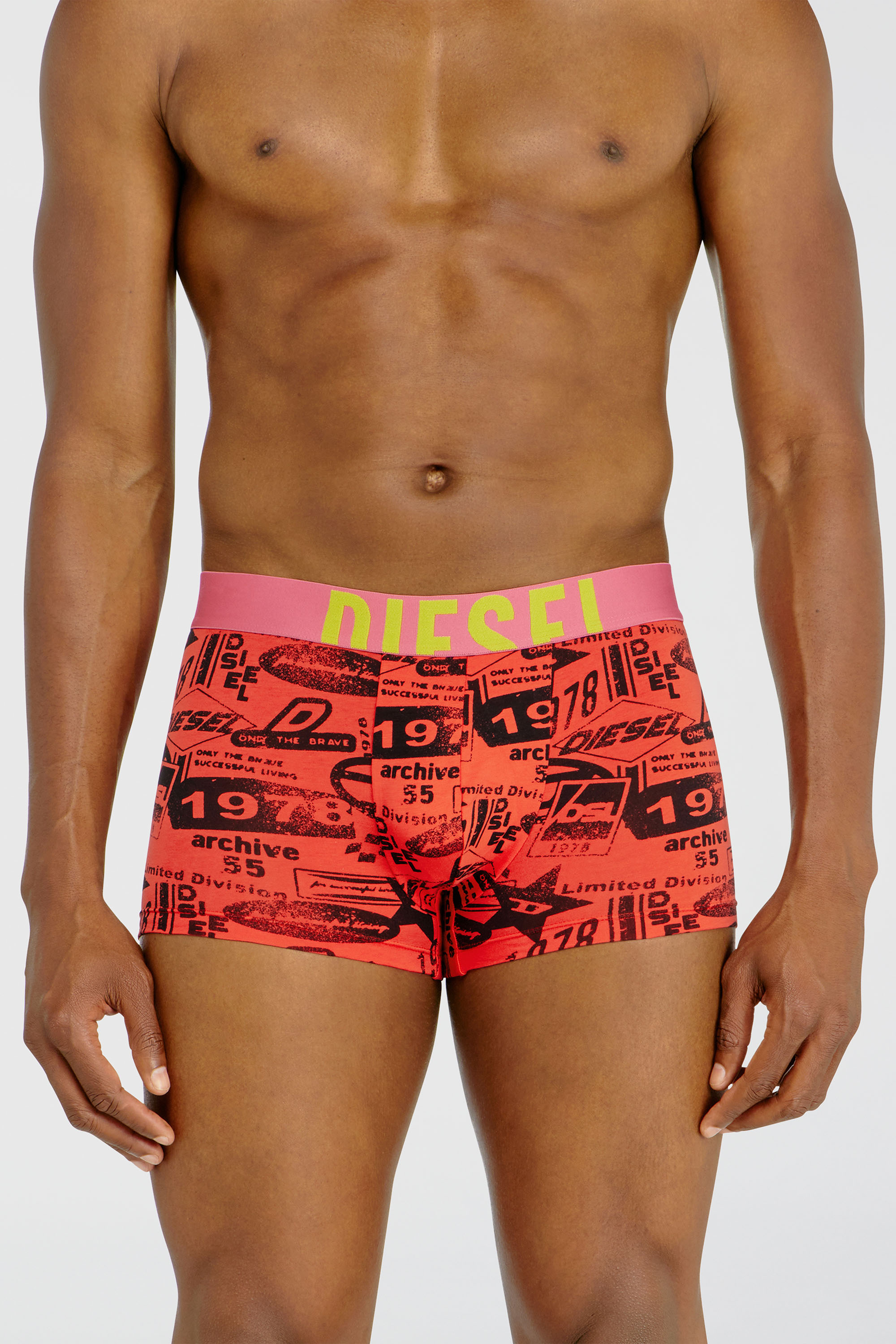 Diesel - DAMIEN-D-POP-3PACK-40, Man's 3-pack of trunks with contrast details in Orange/Black - 1