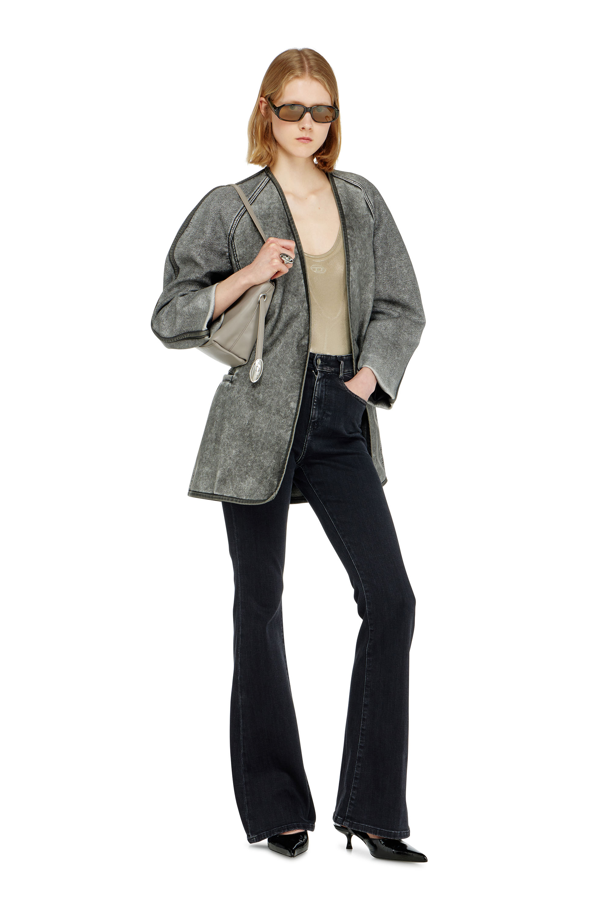 Diesel - G-ALAX, Woman's Cardigan jacket with cocoon sleeves in Grey - 2