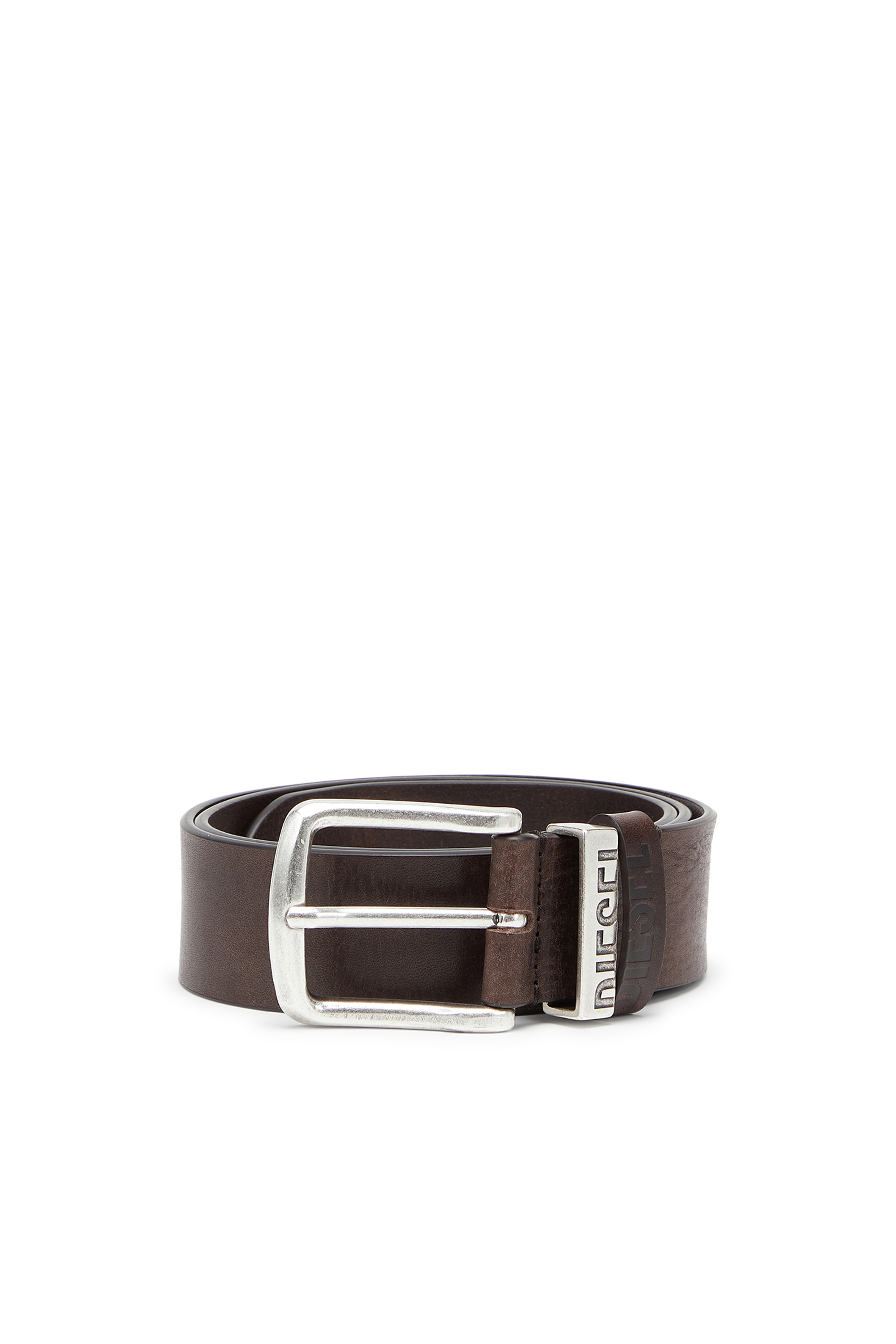 Diesel - B-VISIBLE, Man's 3.9cm belt with contrast loops in Brown - 1
