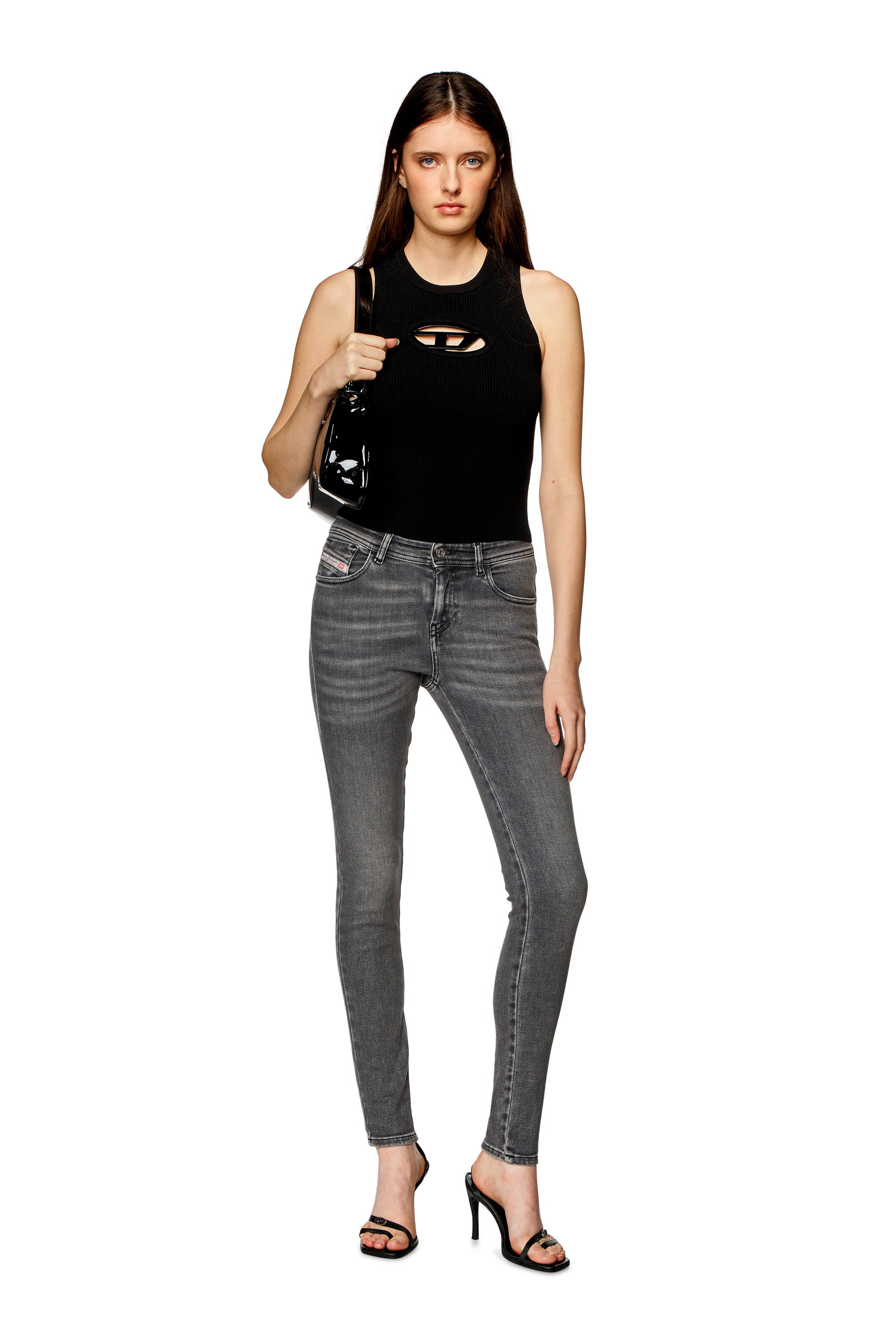 Diesel - Woman's Skinny Jeans 2017 Slandy 09H86, Black/Dark grey - 1