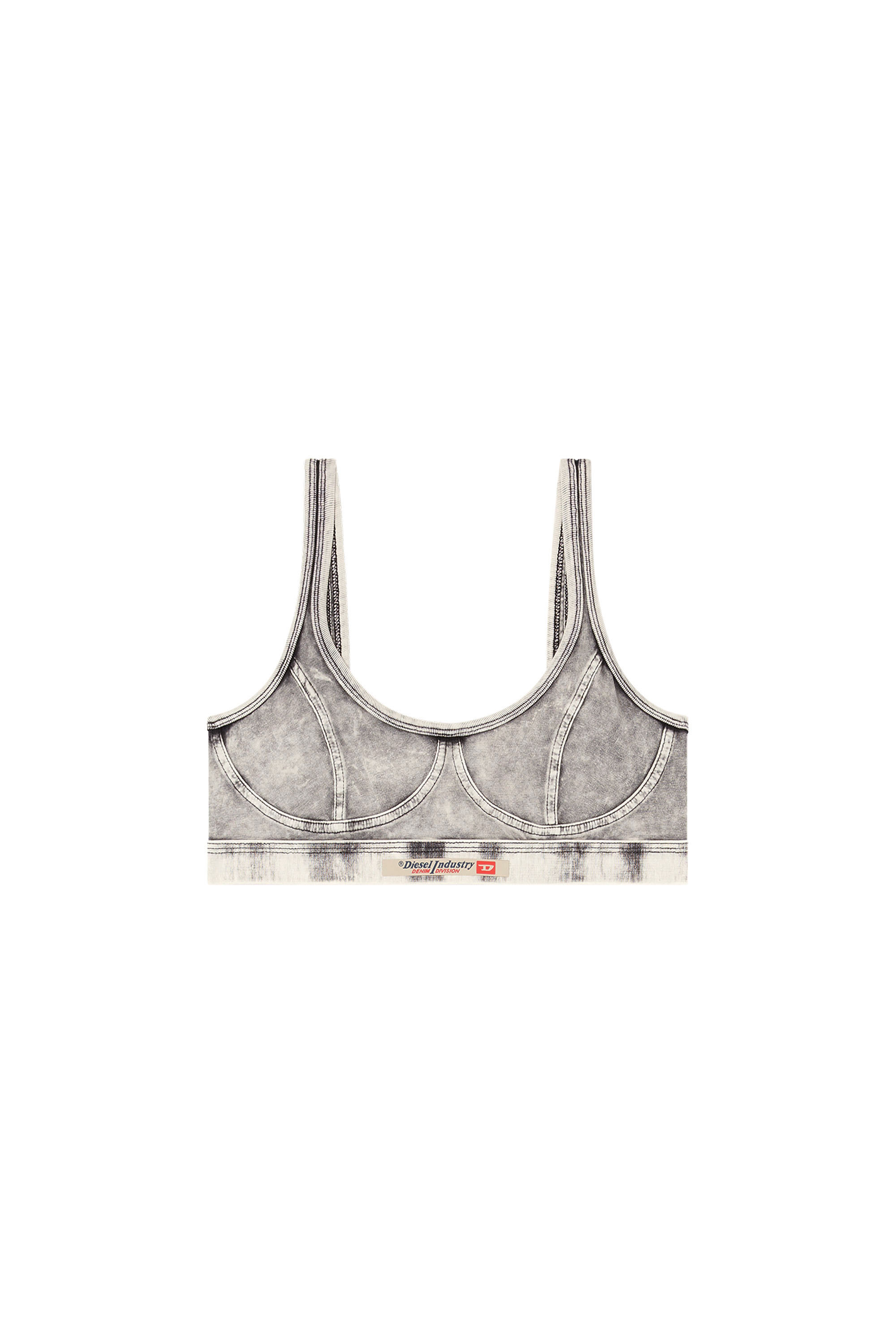 Diesel - KASSIE-DNM, Woman's Bralette in denim-effect jersey in Grey - 2
