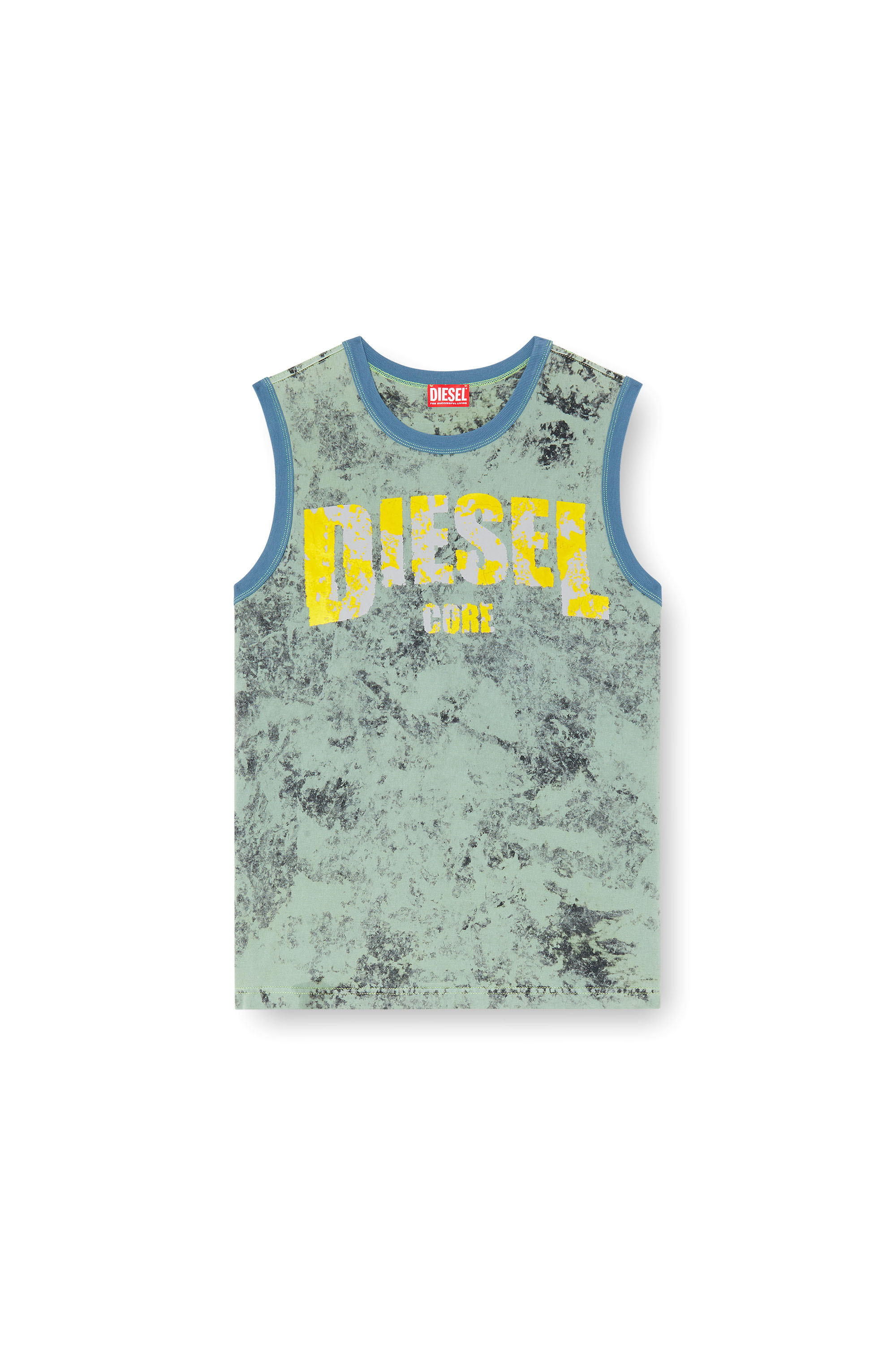 Diesel - T-BISCO-R1, Man's Treated tank top with Diesel Core logo in Green - 2
