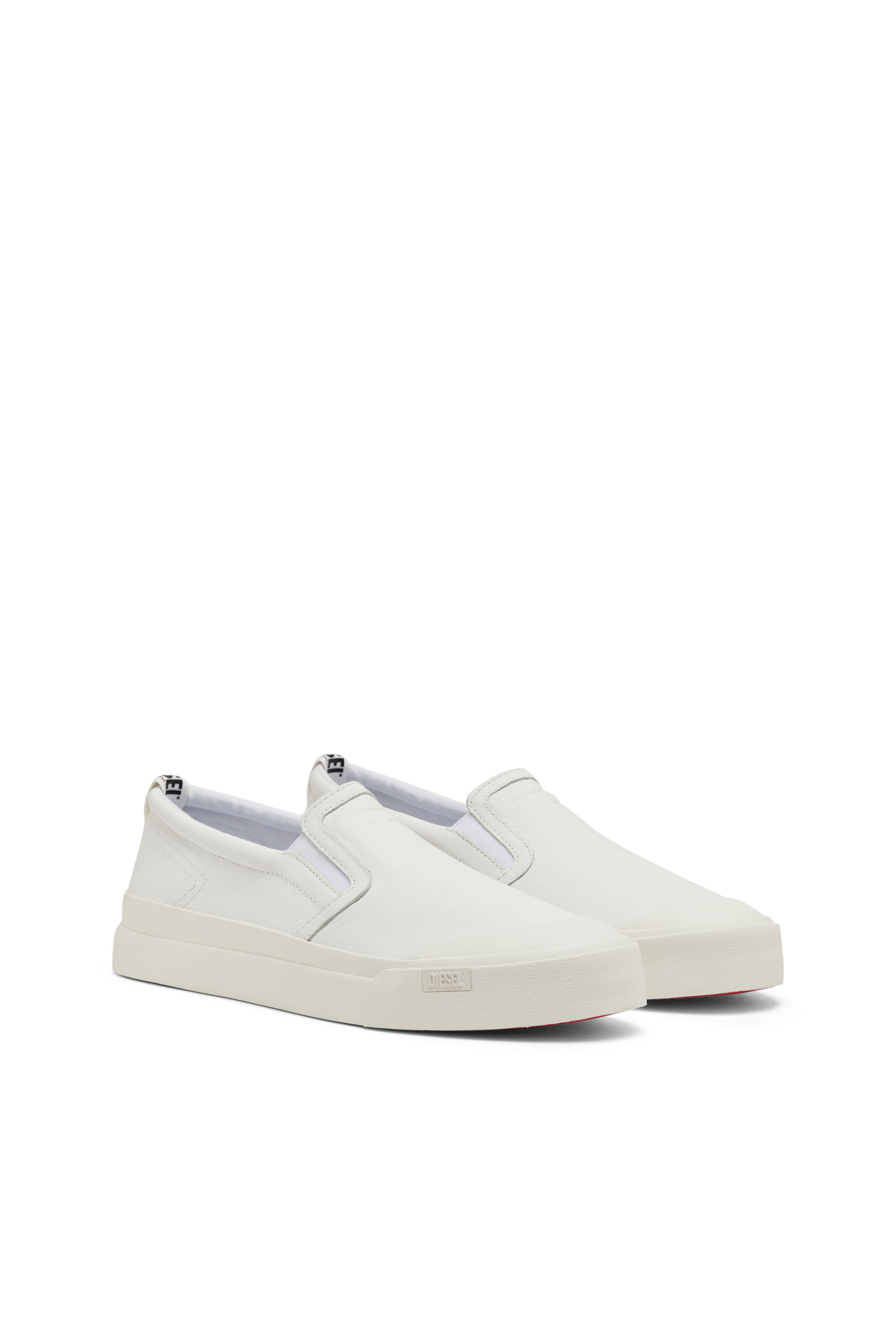 Diesel - S-ATHOS SLIP ON, Man's S-Athos-Slip-on sneakers in plain leather in White - 2