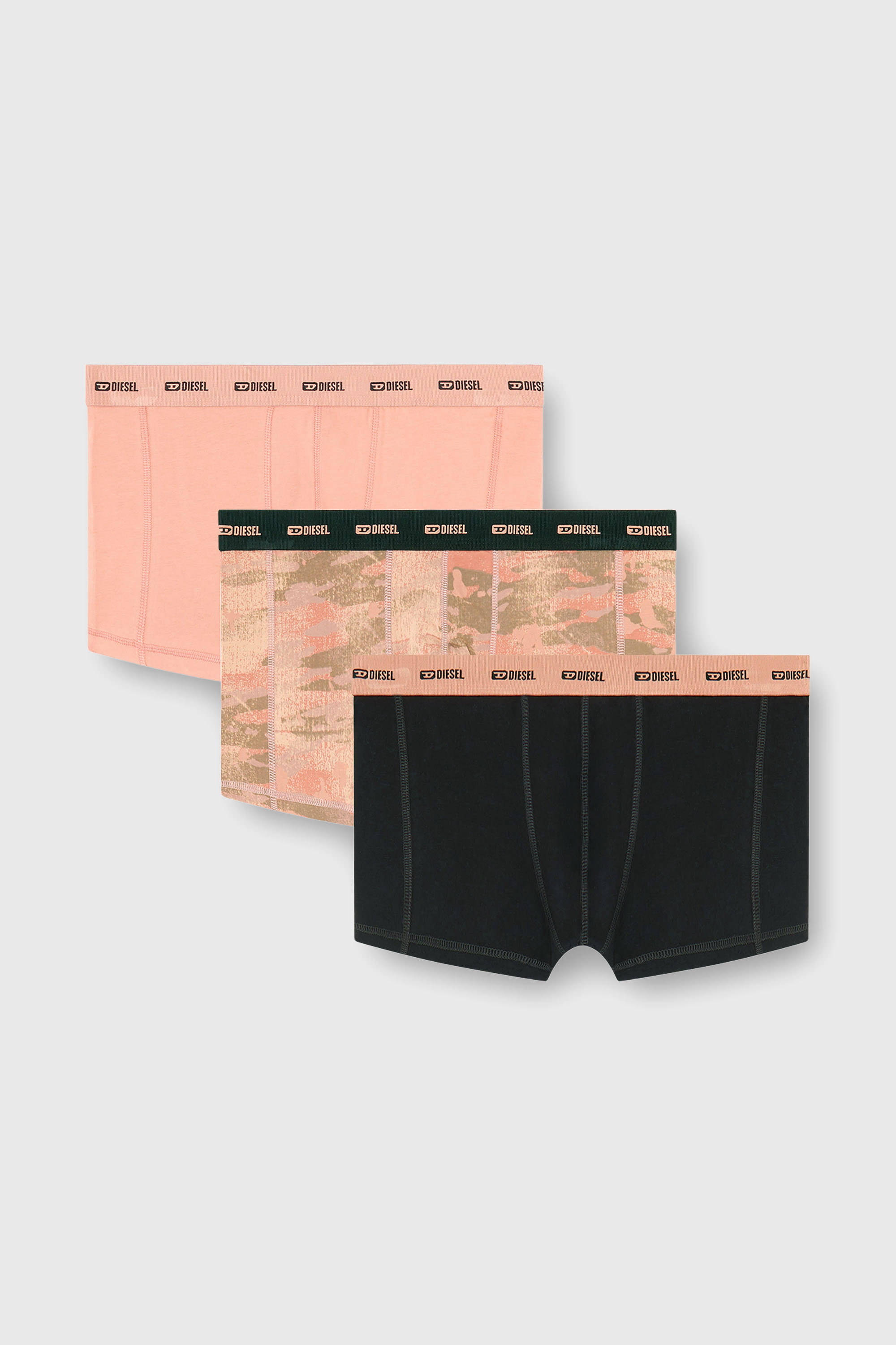 Diesel - DAMIEN-UTLT-3PACK, Man's Three-pack of boxer briefs plain and camo in Multicolor - 2