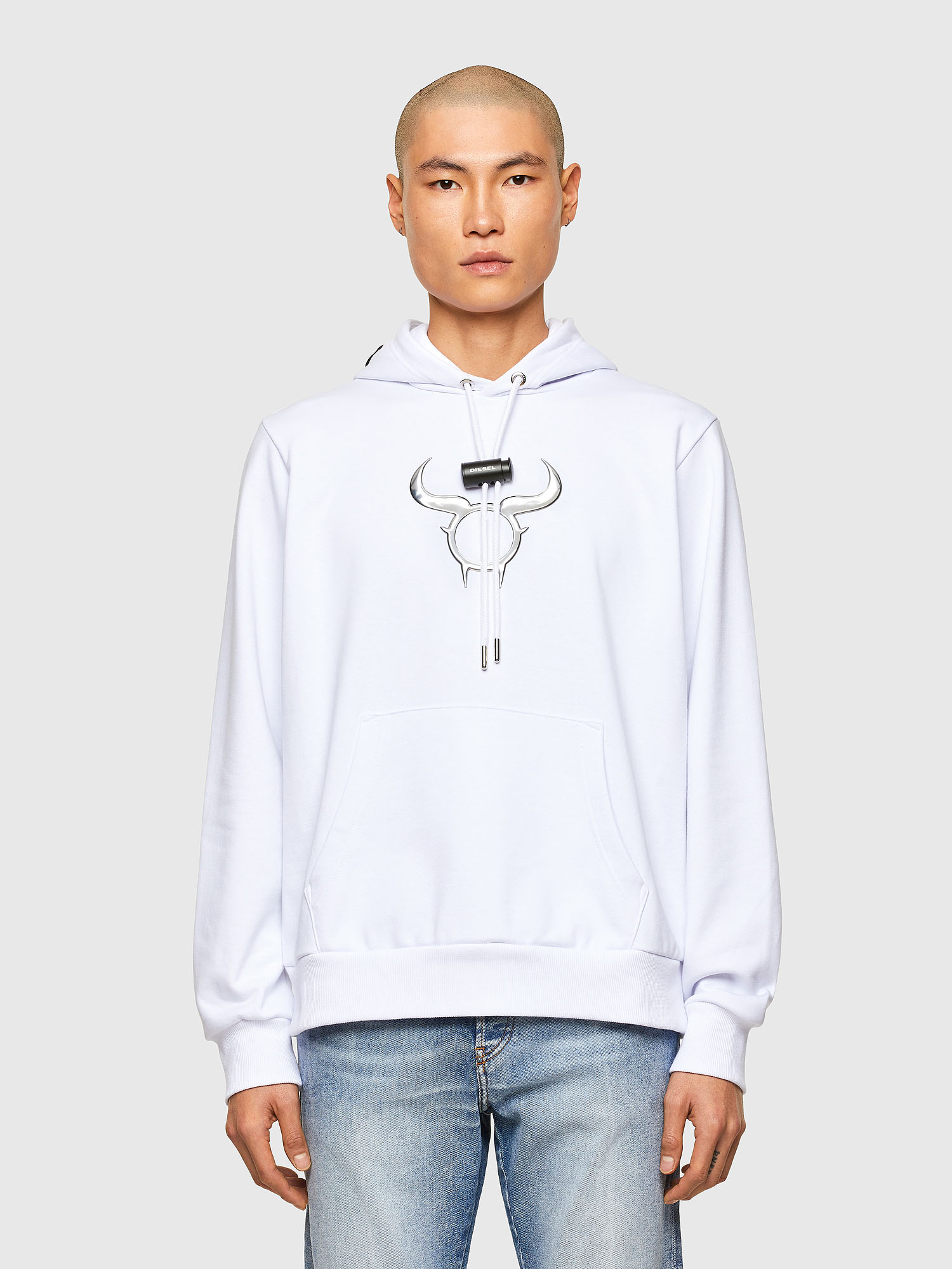 CL-S-GIRK-HOOD-O, White Diesel - CL-S-GIRK-HOOD-O, White - Sweaters - Image 1