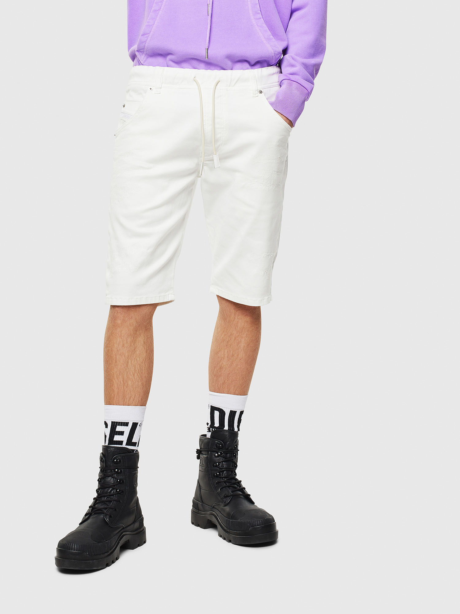 D-KROOSHORT JOGGJEANS, White Diesel - D-KROOSHORT JOGGJEANS, White - Shorts - Image 1
