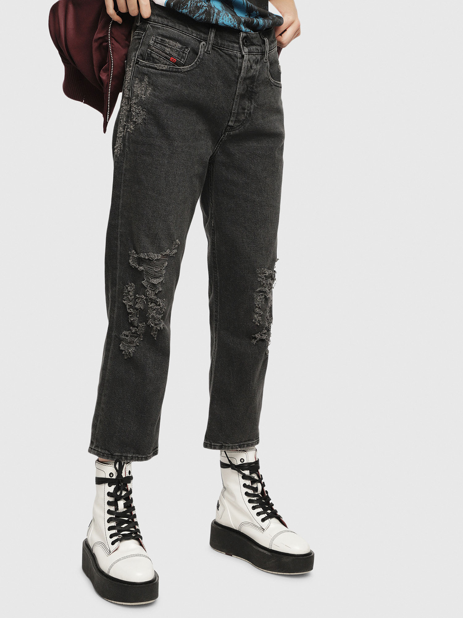 Diesel - Aryel 085AJ Straight Jeans, Black/Dark grey - Image 1