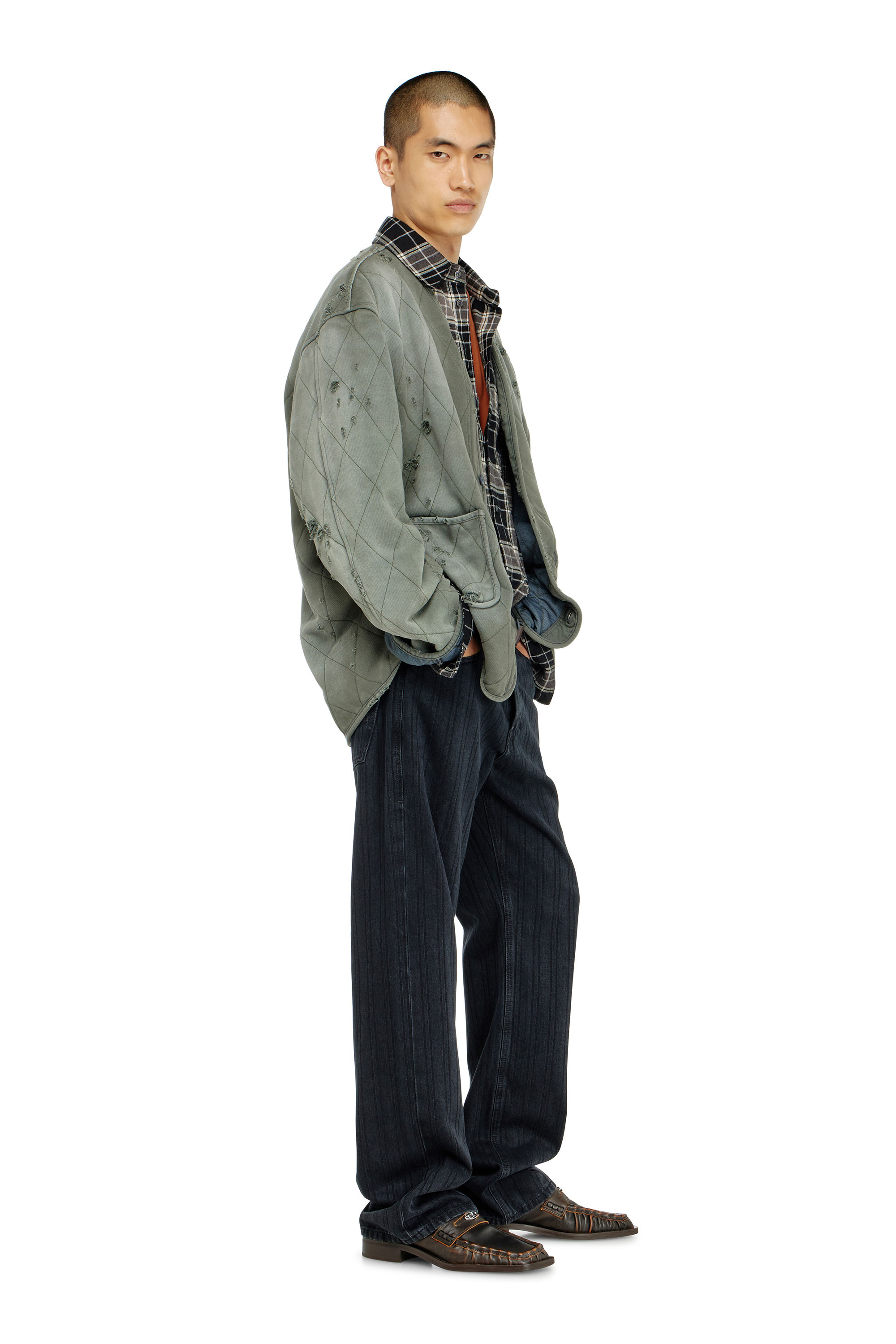 Diesel - Man's Relaxed Jeans 1980 D-Eeper 09Q12, Black/Dark grey - 2