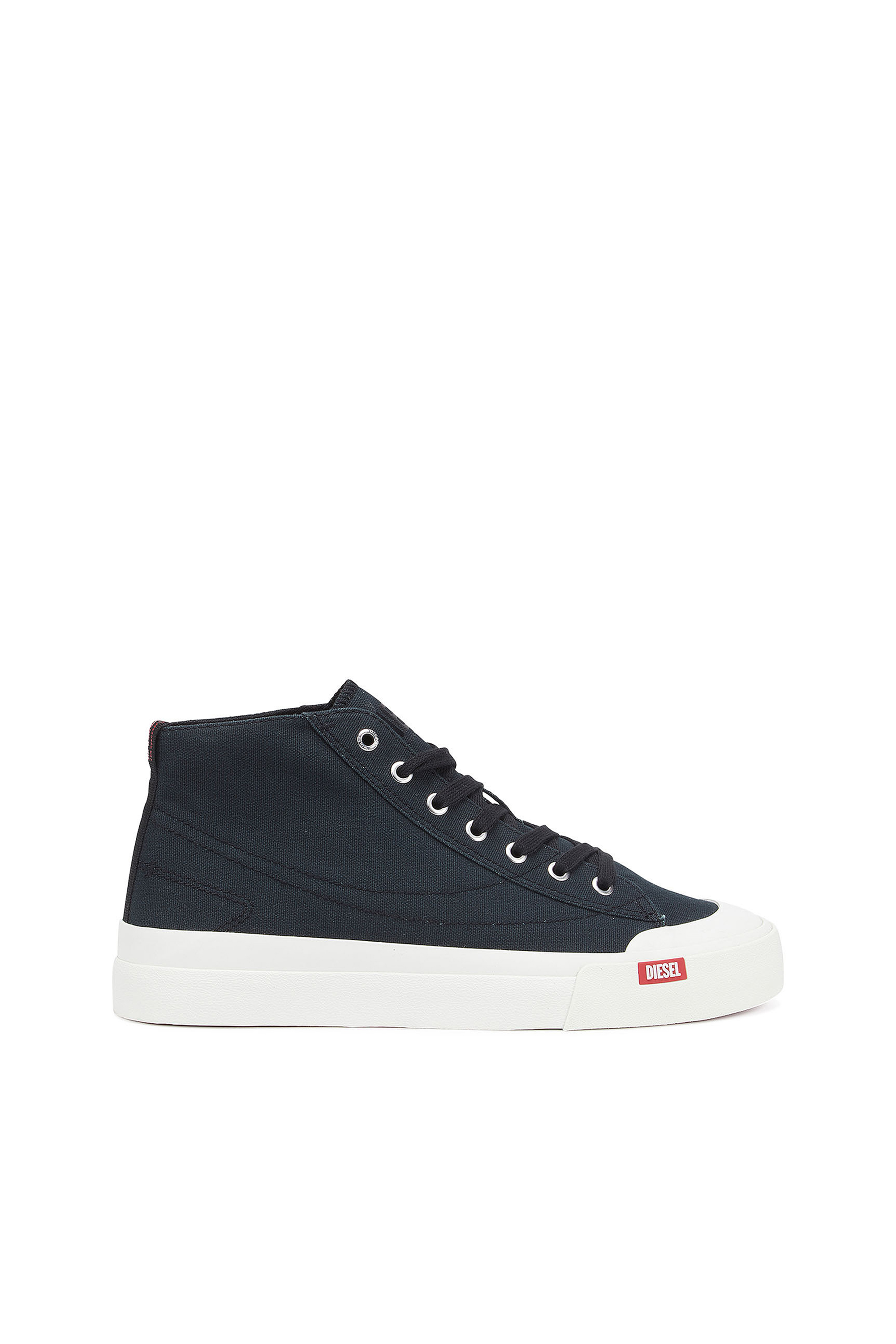 Diesel - S-ATHOS MID, Man's S-Athos Mid-Canvas high-top sneakers in Black/White - 1