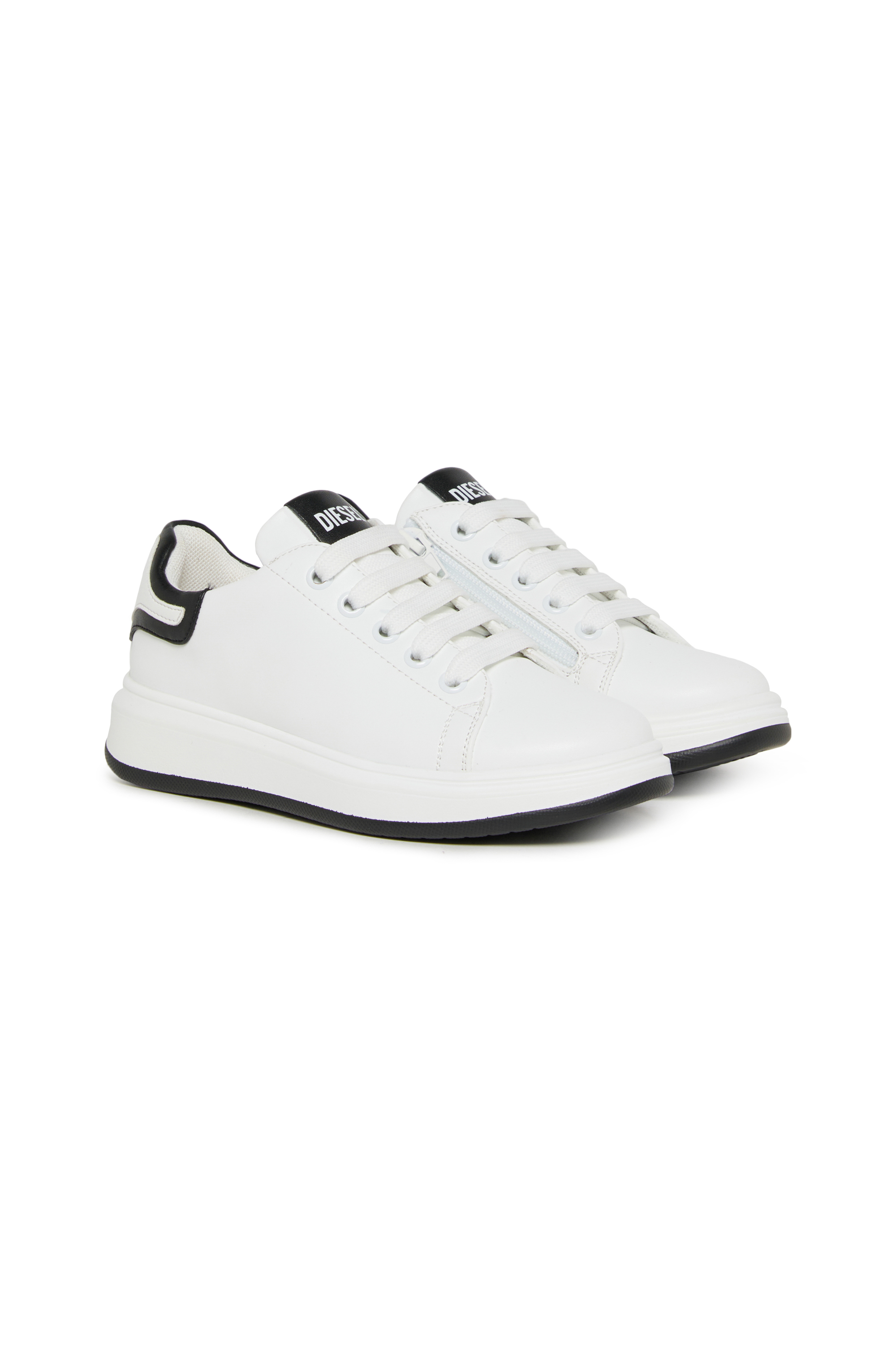 Diesel - S-MEQUIPLA, Unisex's S-MEQUIPLA-Sneakers with contrast trims in White/Black - 2