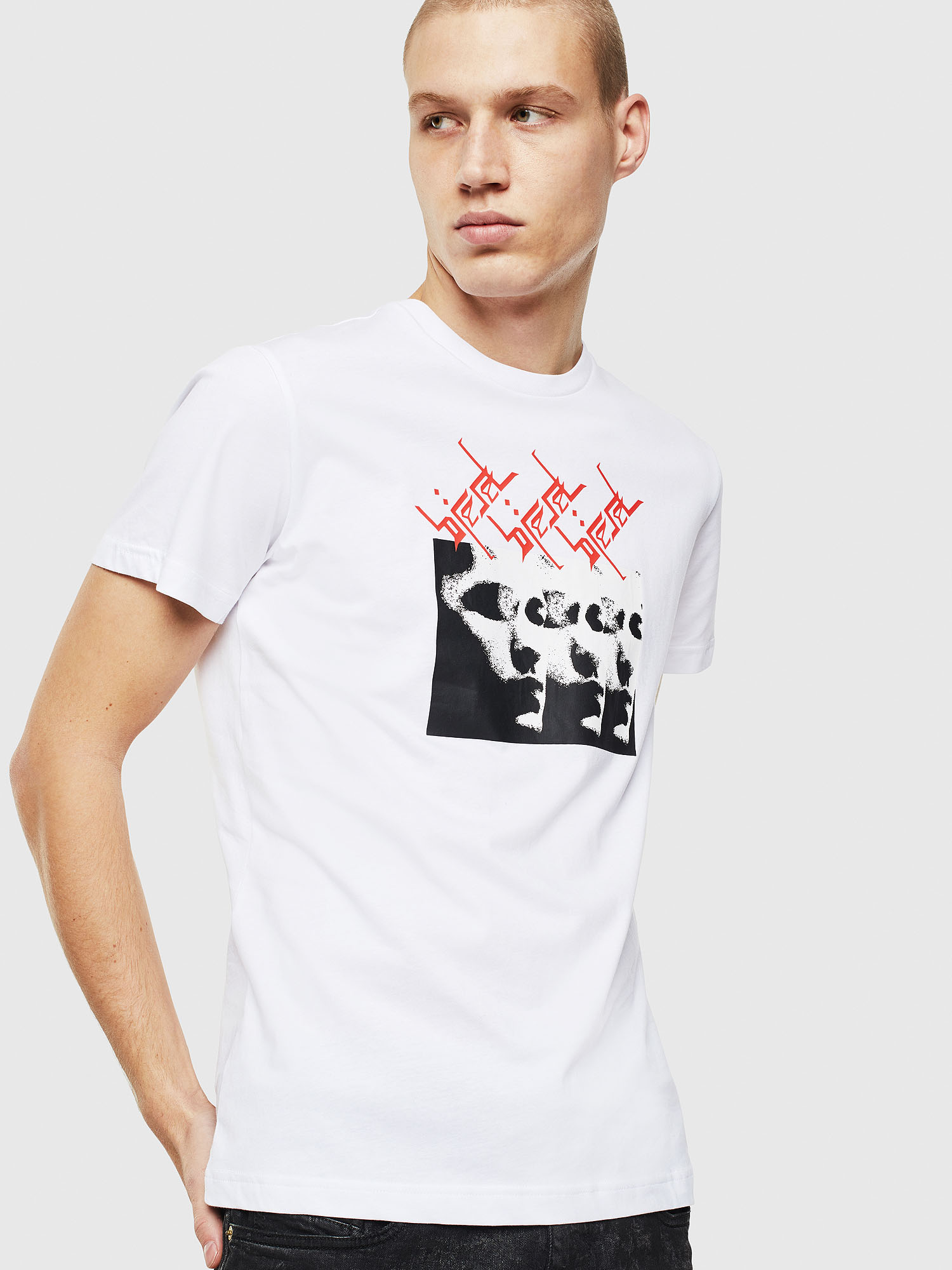T-DIEGO-J12, White/Black Diesel - T-DIEGO-J12, White/Black - T-Shirts - Image 1