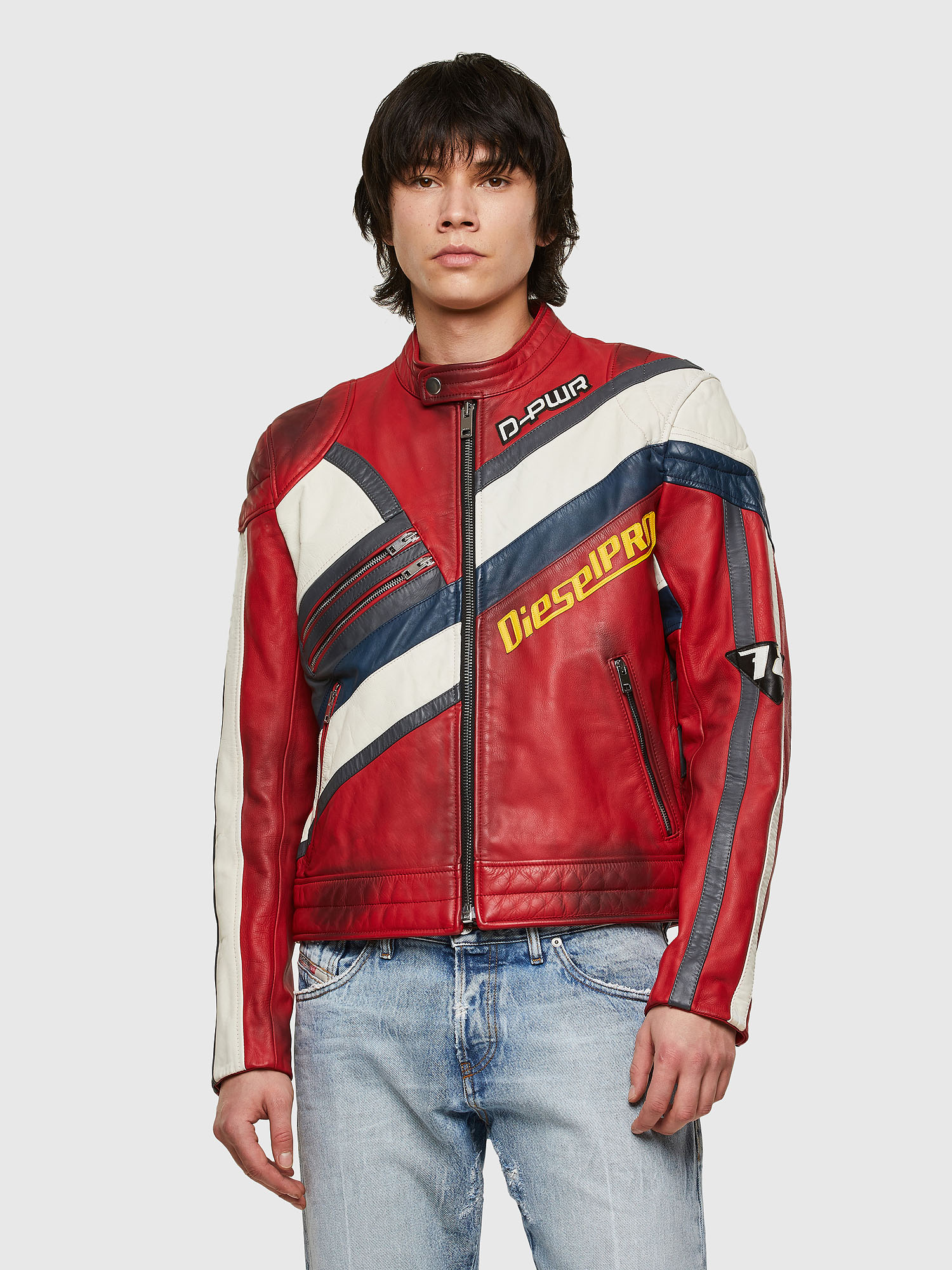 L-POWER, White/Red Diesel - L-POWER, White/Red - Leather jackets - Image 1