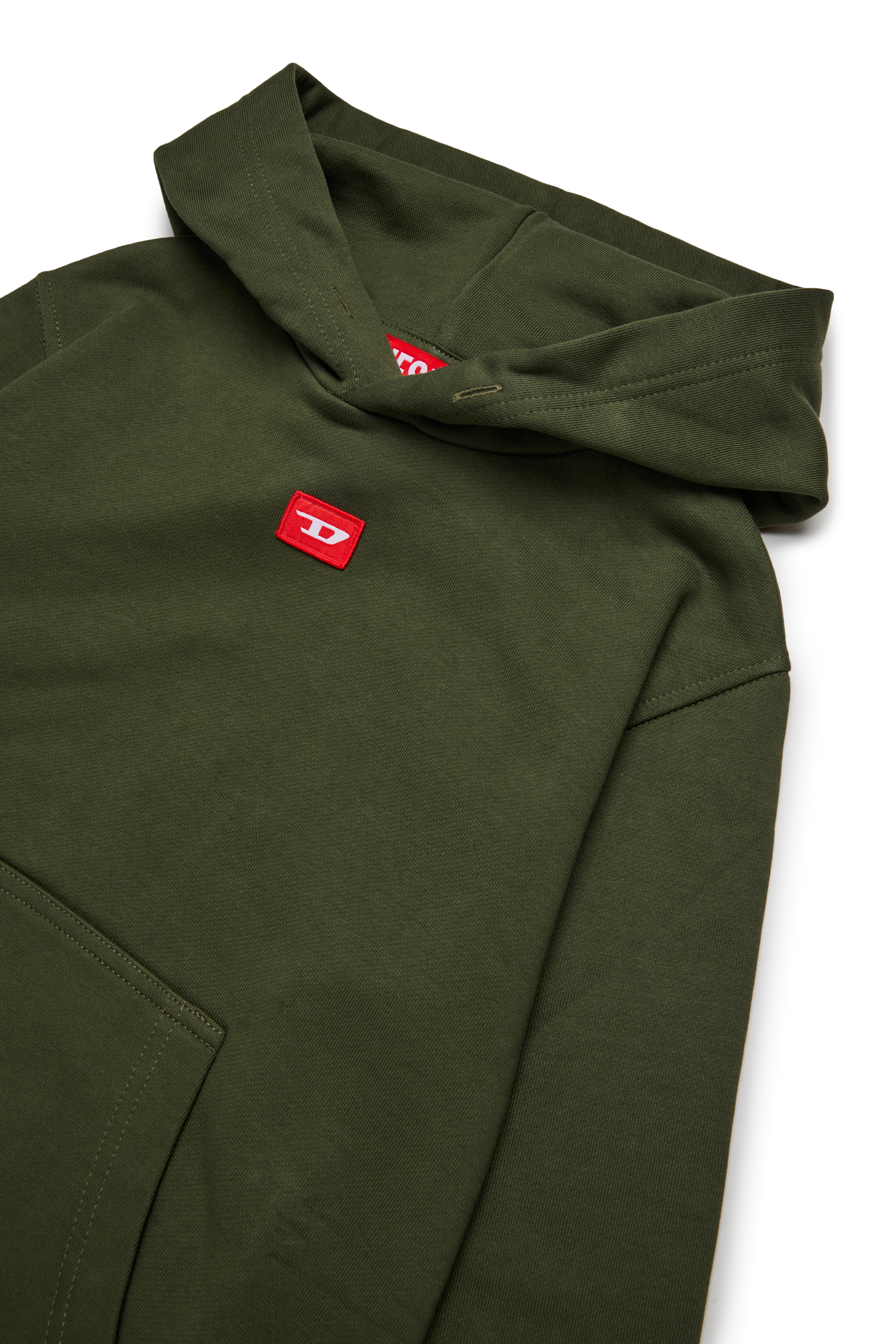 Diesel - SXGINHOOD OVER, Unisex's Cotton hoodie with patch in Green - 3