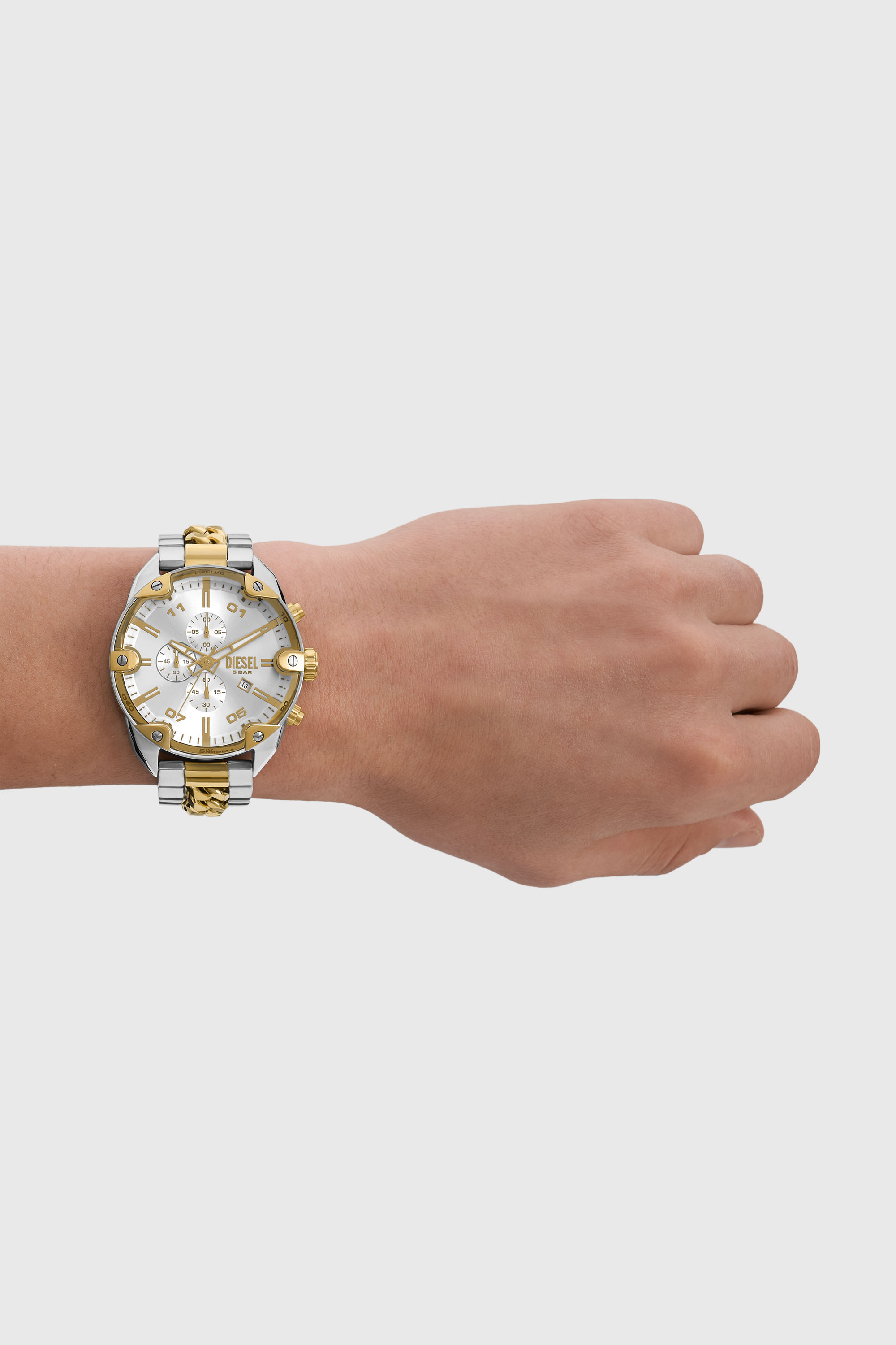DIESEL 腕時計 dz4629 Men's Spiked Stainless Steel Watch | Silver | Diesel TR