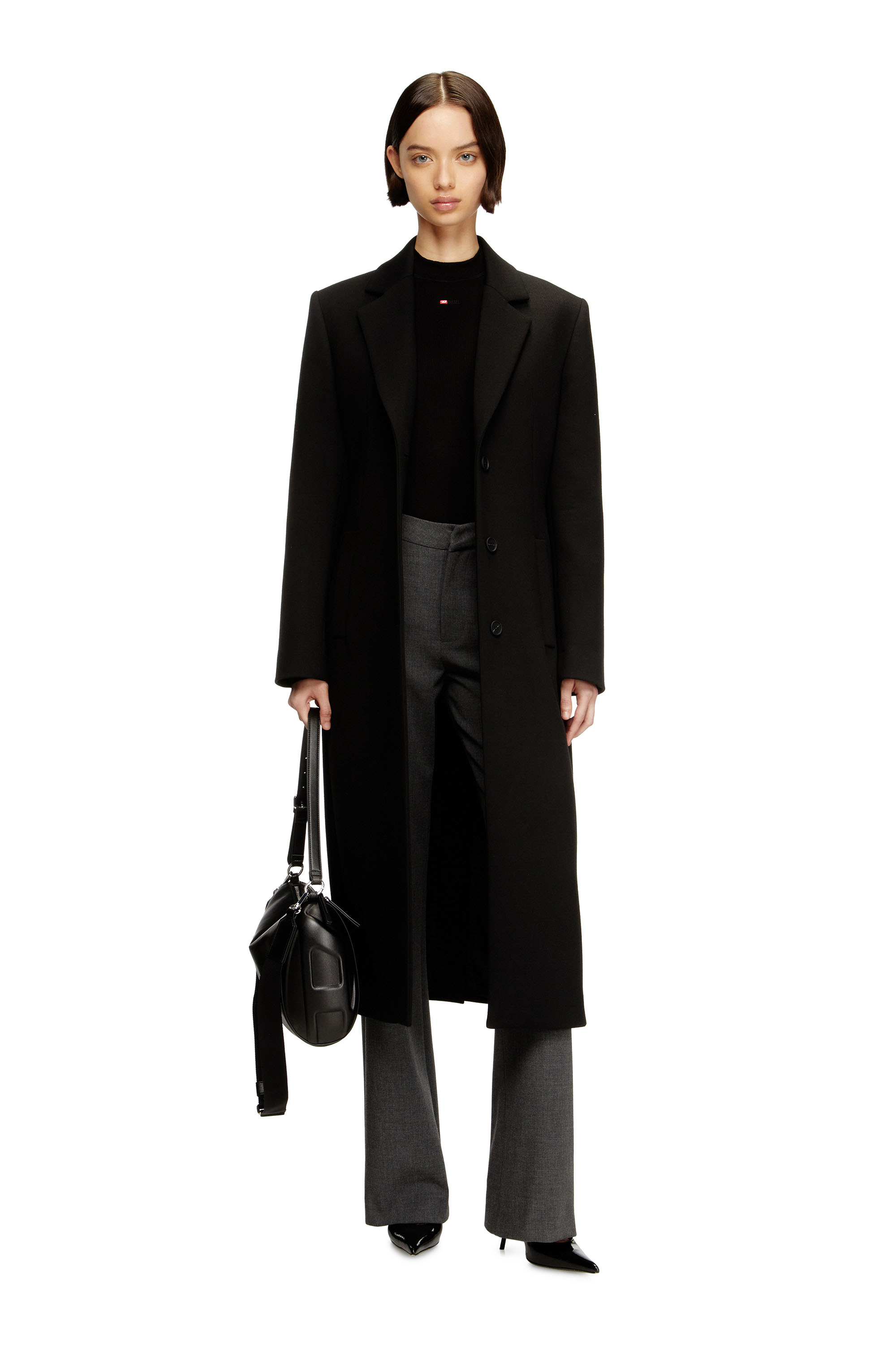 Diesel - G-ALLAN, Woman's Long hourglass coat in Black - 1