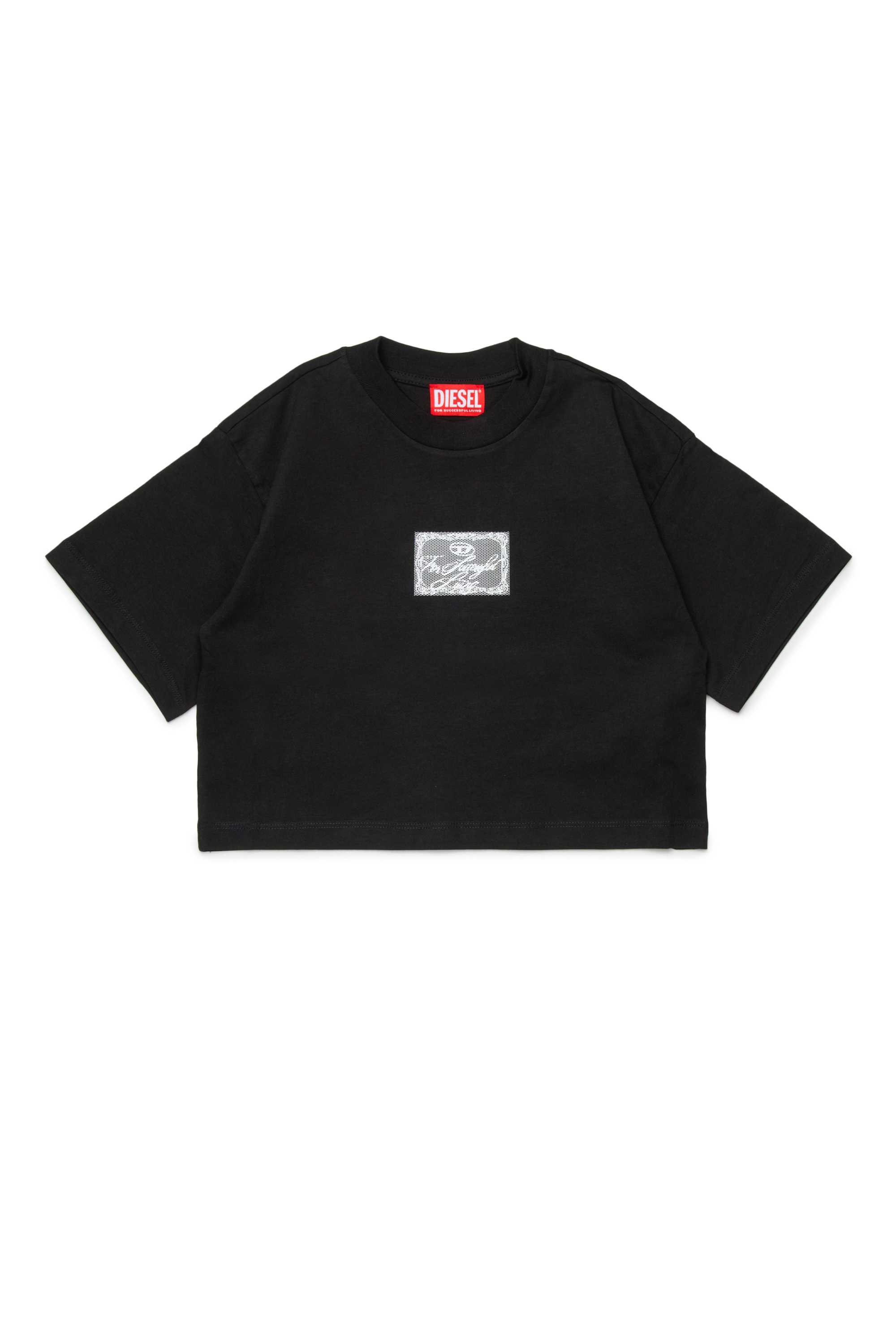 Diesel - TYLACE, Woman's Oversized T-shirt with patch in Black - 1