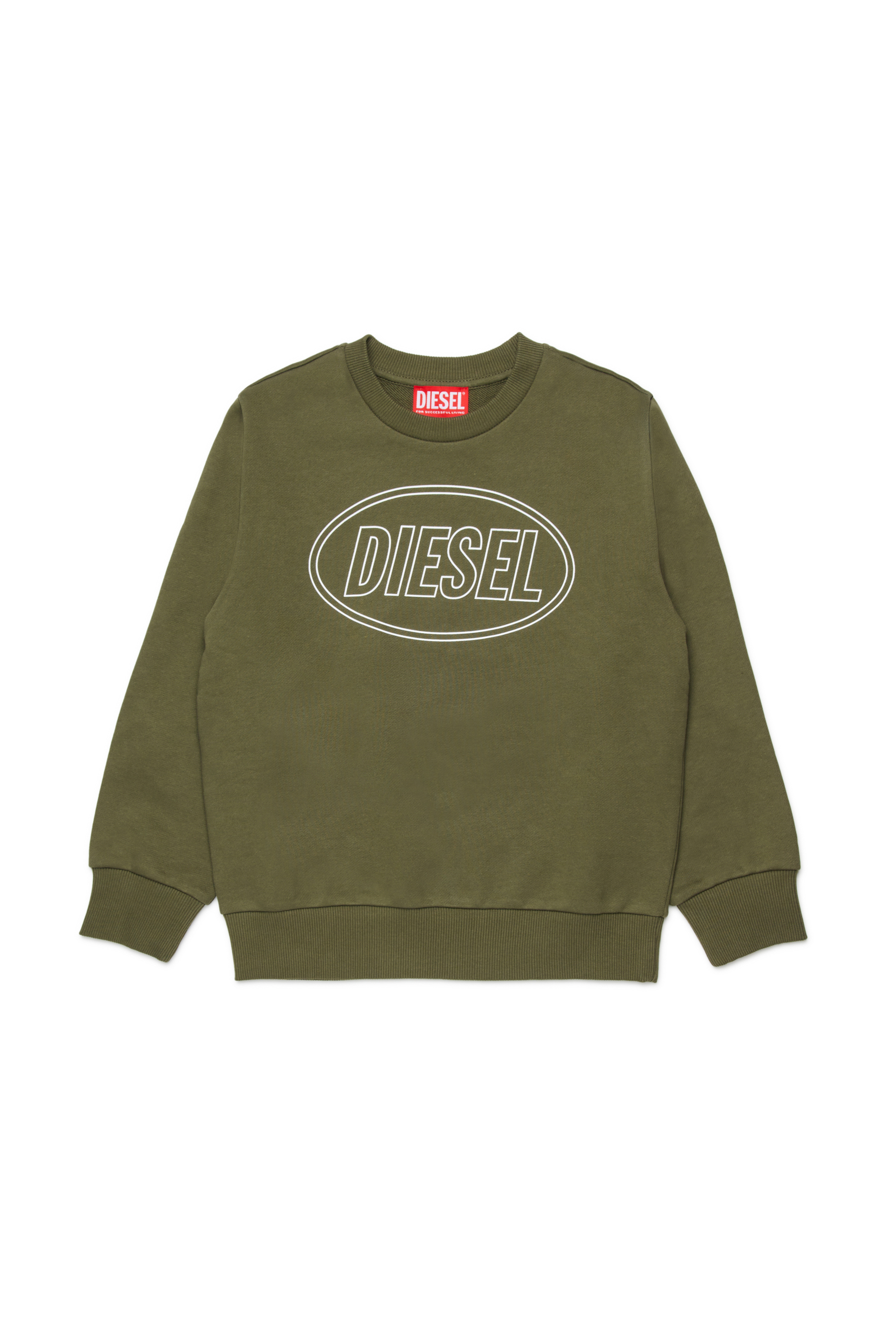 Diesel - SCIRCLE OVER, Man's Sweatshirt with logo print in Green - 1